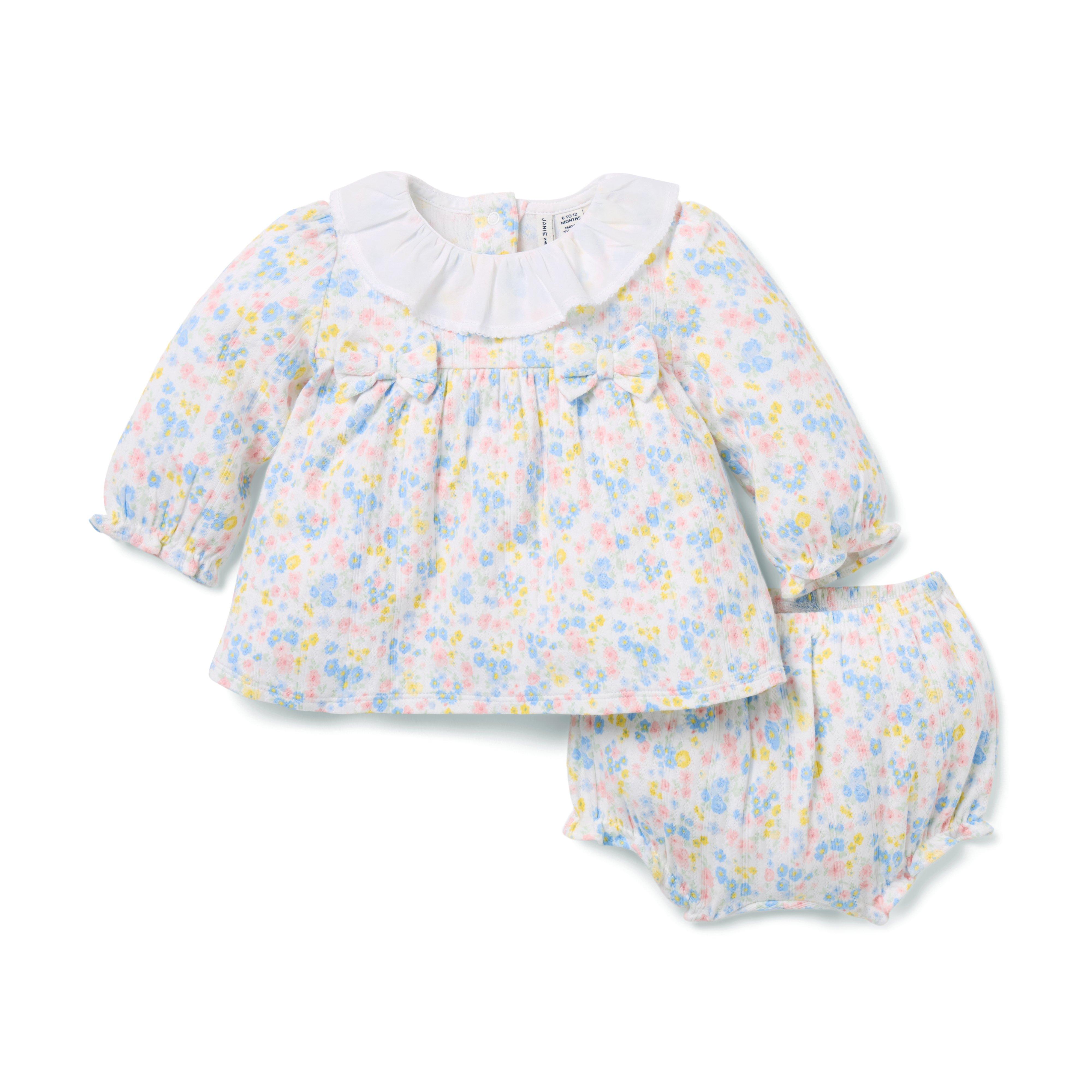 Janie and Jack Baby Floral Pointelle Matching Set