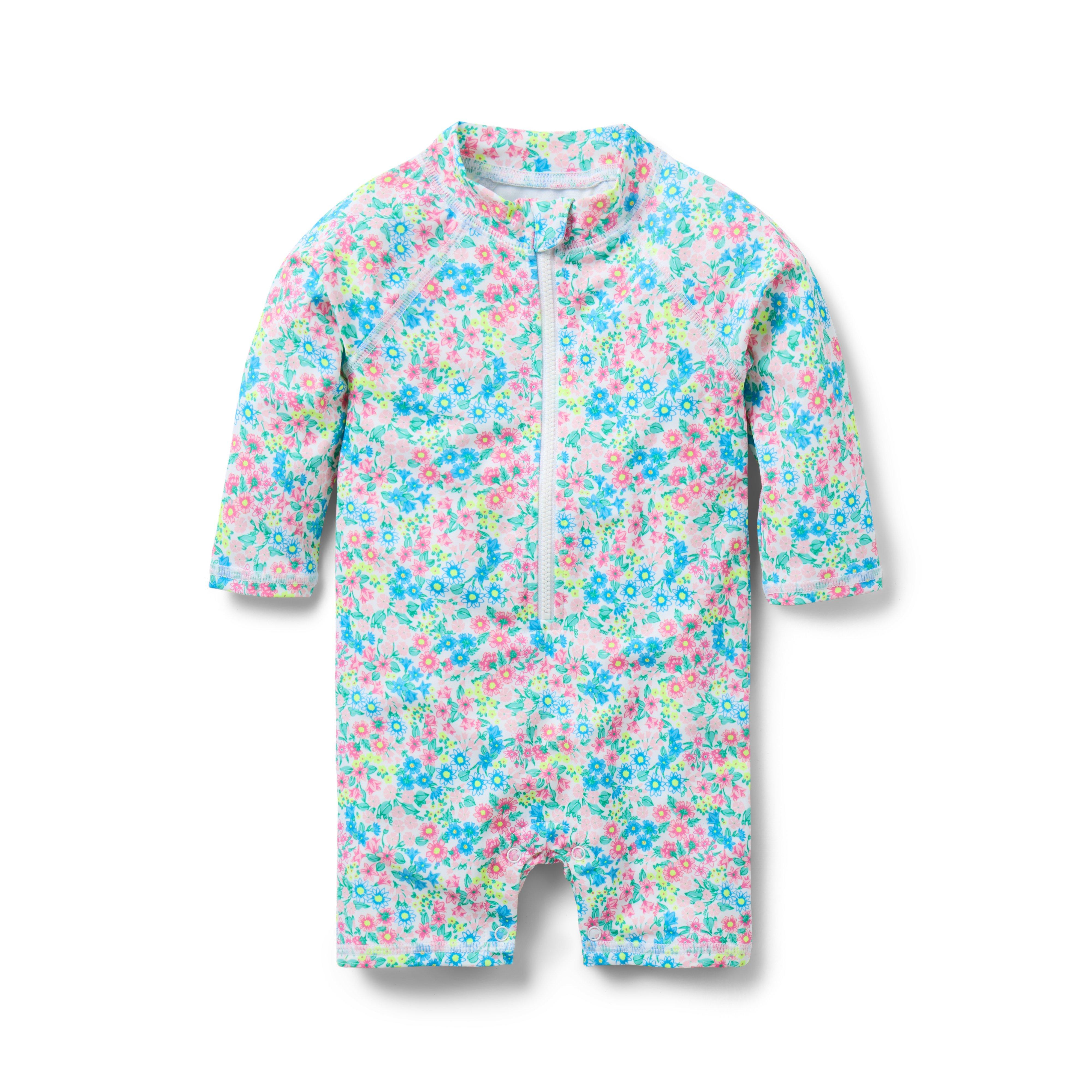 Janie and Jack Baby Recycled Ditsy Floral Rash Guard Swimsuit
