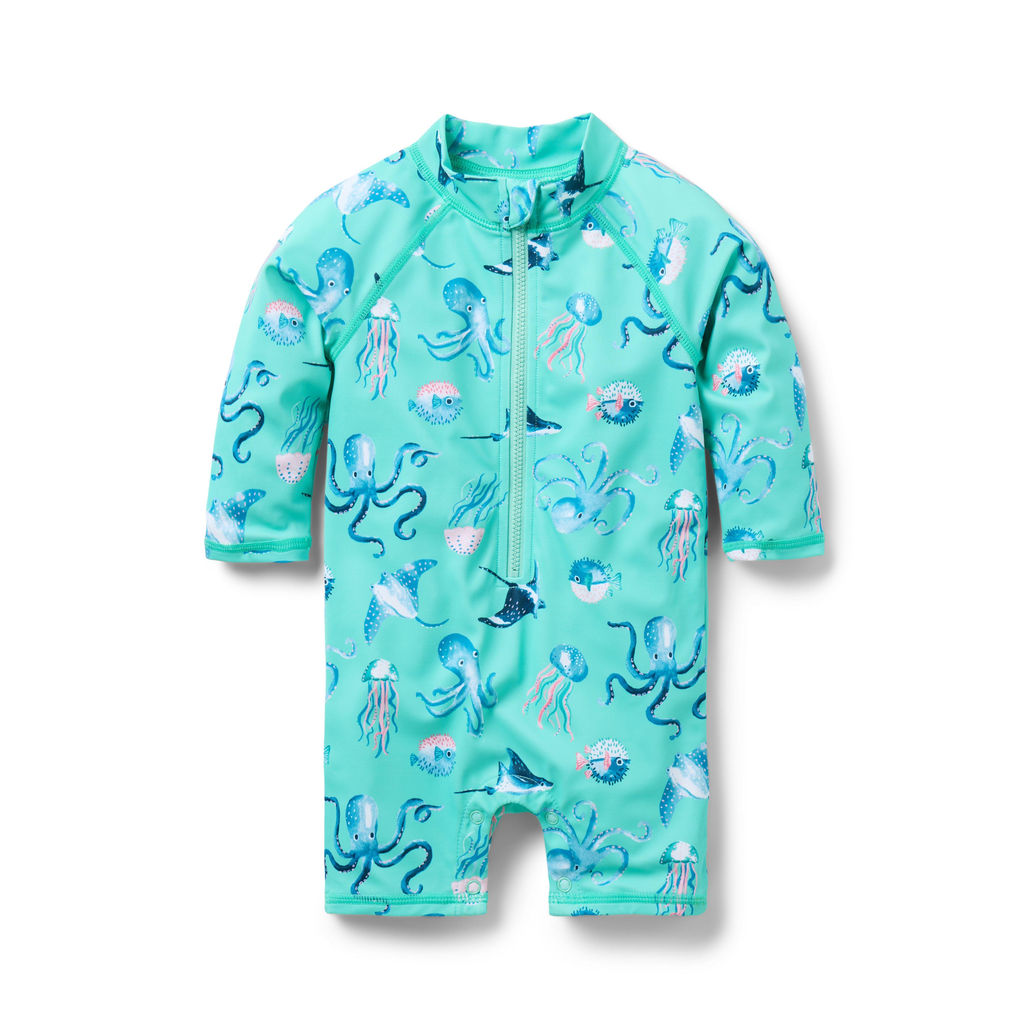 Janie and Jack Baby Recycled Sea Friends Rash Guard Swimsuit