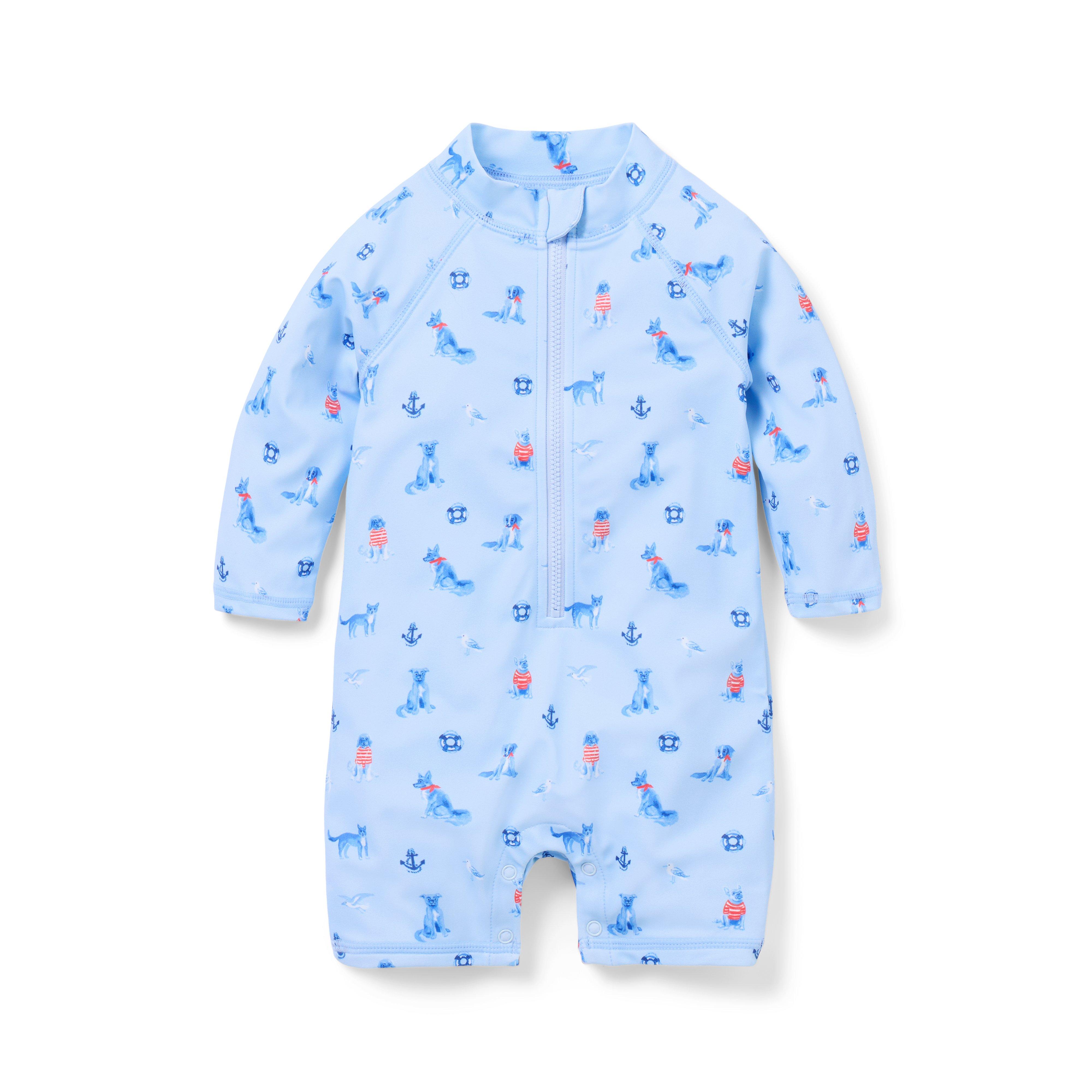 Janie and Jack Baby Recycled Nautical Dog Rash Guard Swimsuit