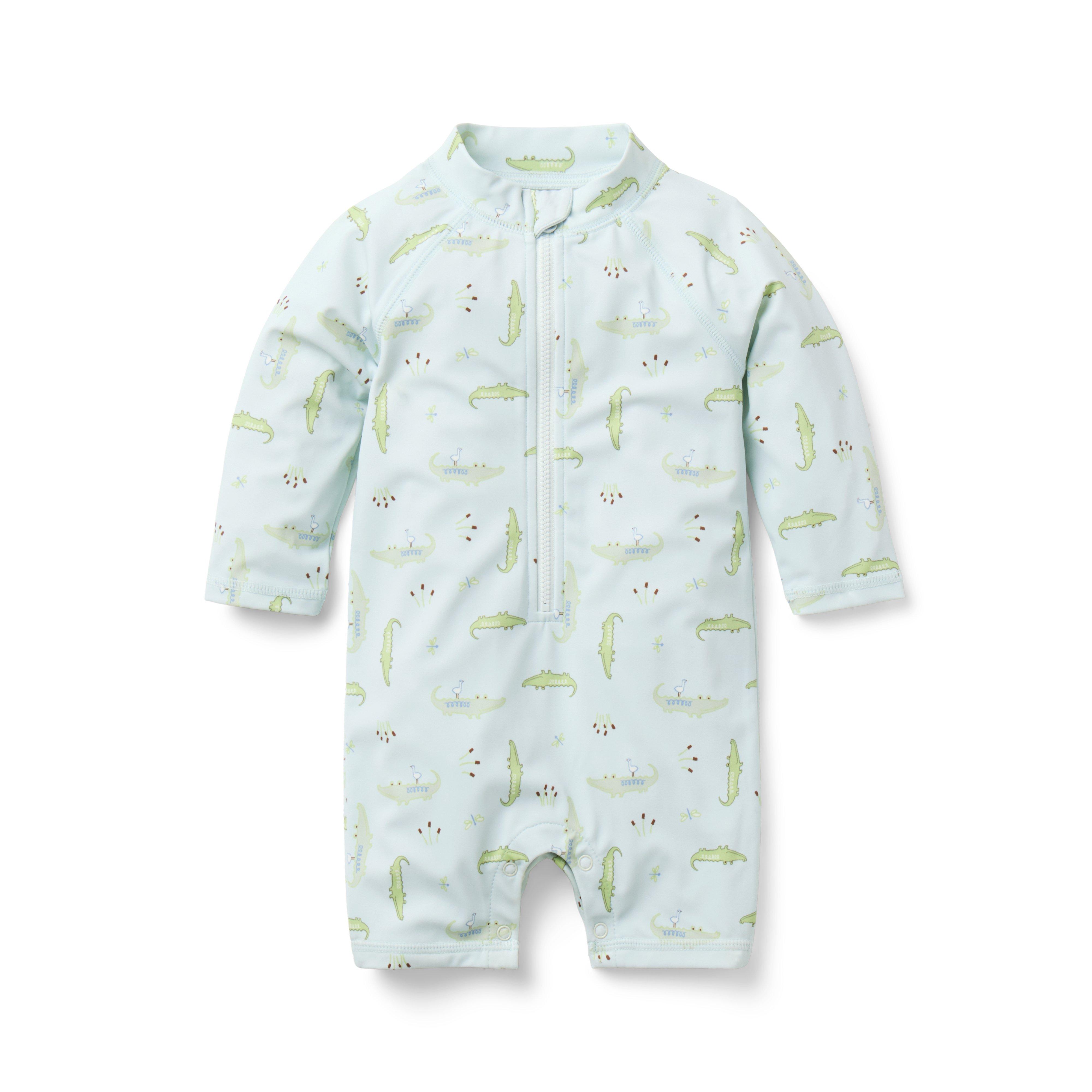 Janie and Jack Baby Recycled Alligator Rash Guard Swimsuit
