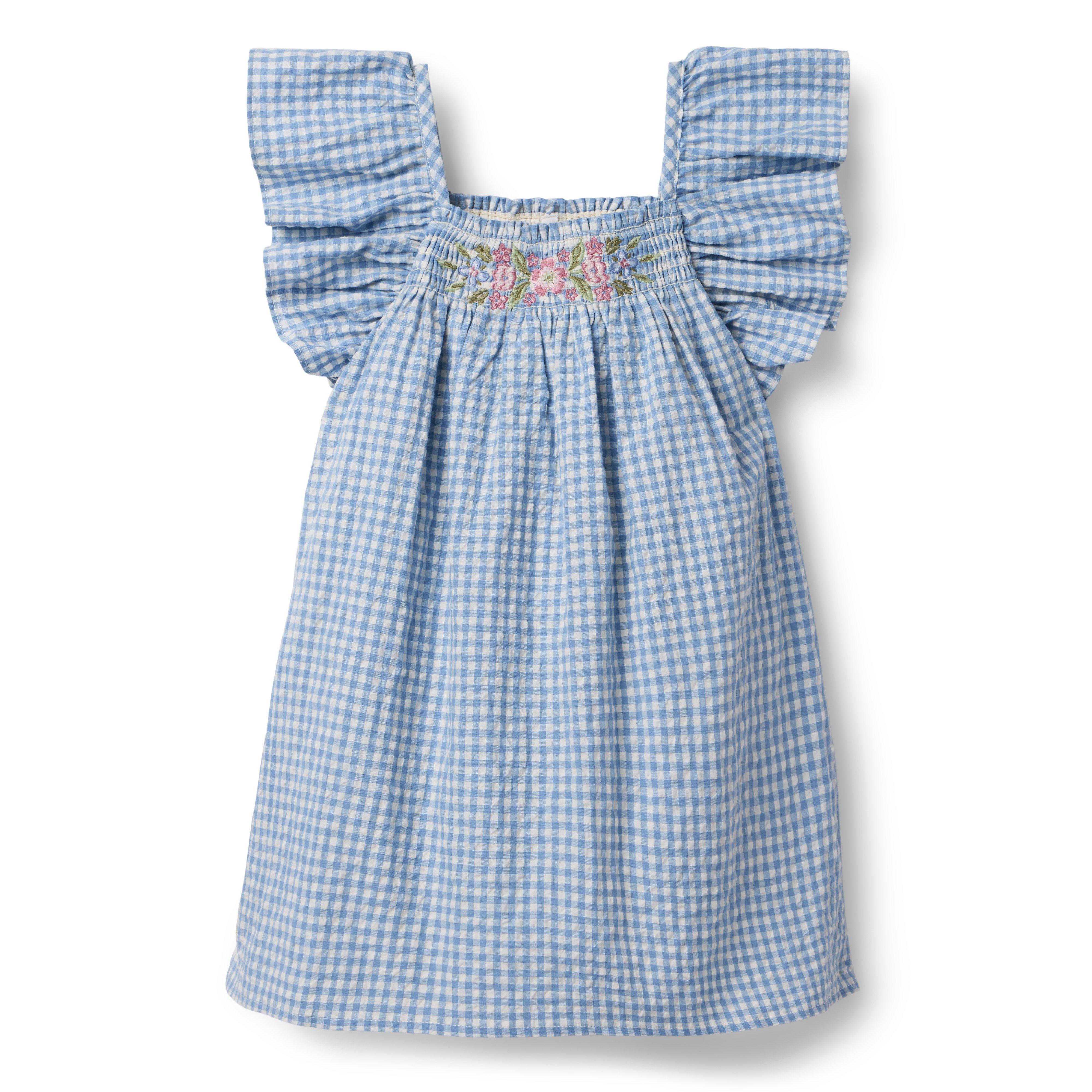 Janie and Jack Gingham Ruffle Sleeve Dress