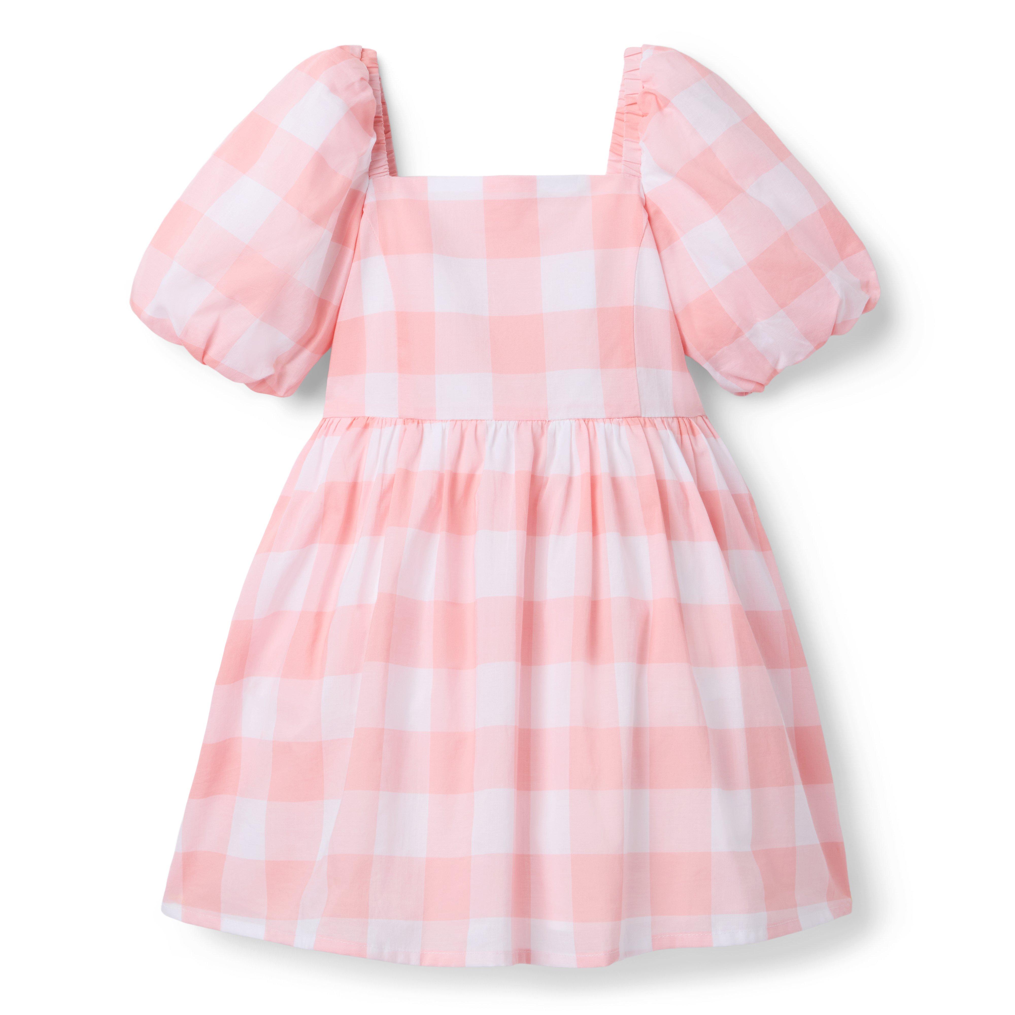 Janie and Jack Gingham Puff Sleeve Dress
