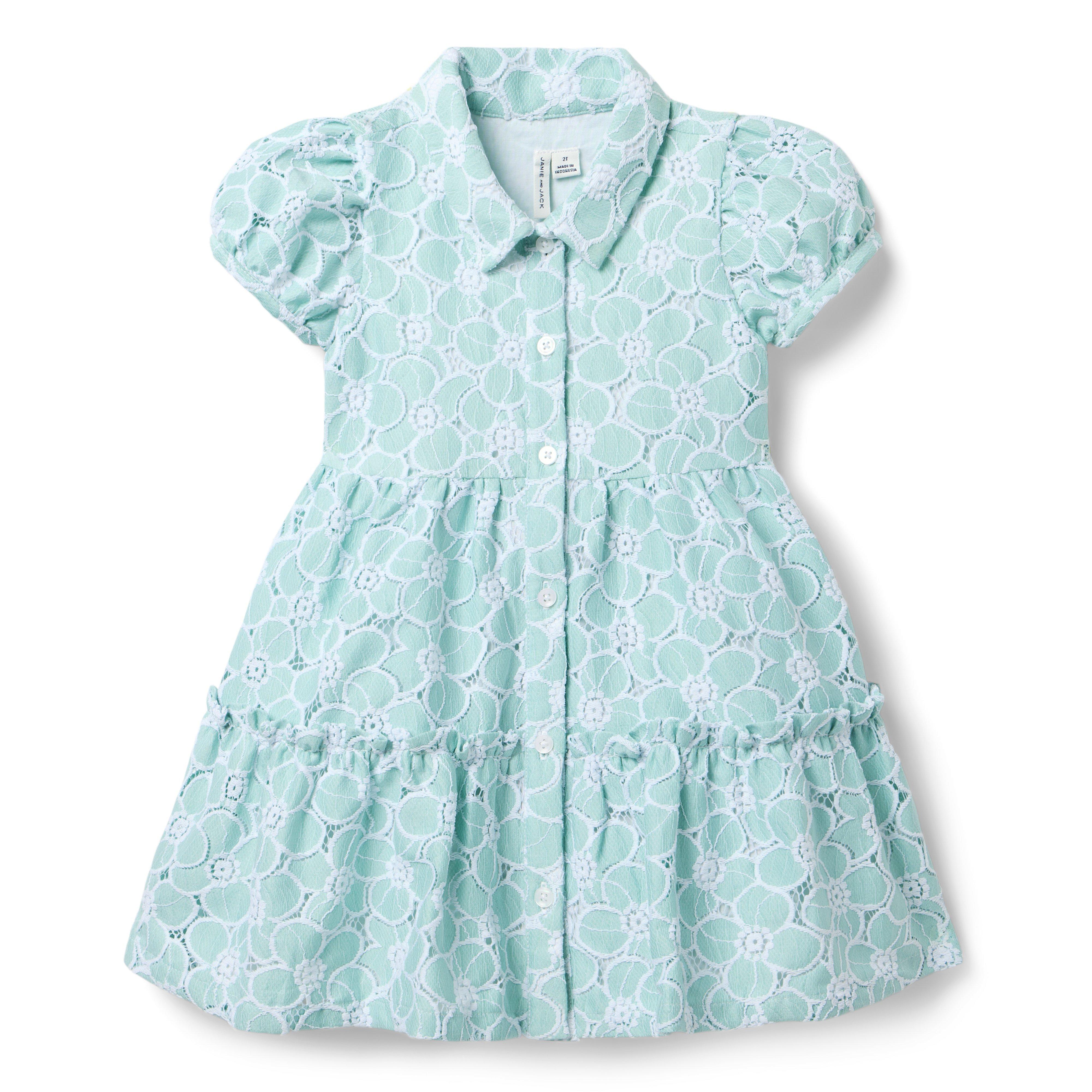 Janie and Jack Floral Lace Collared Dress