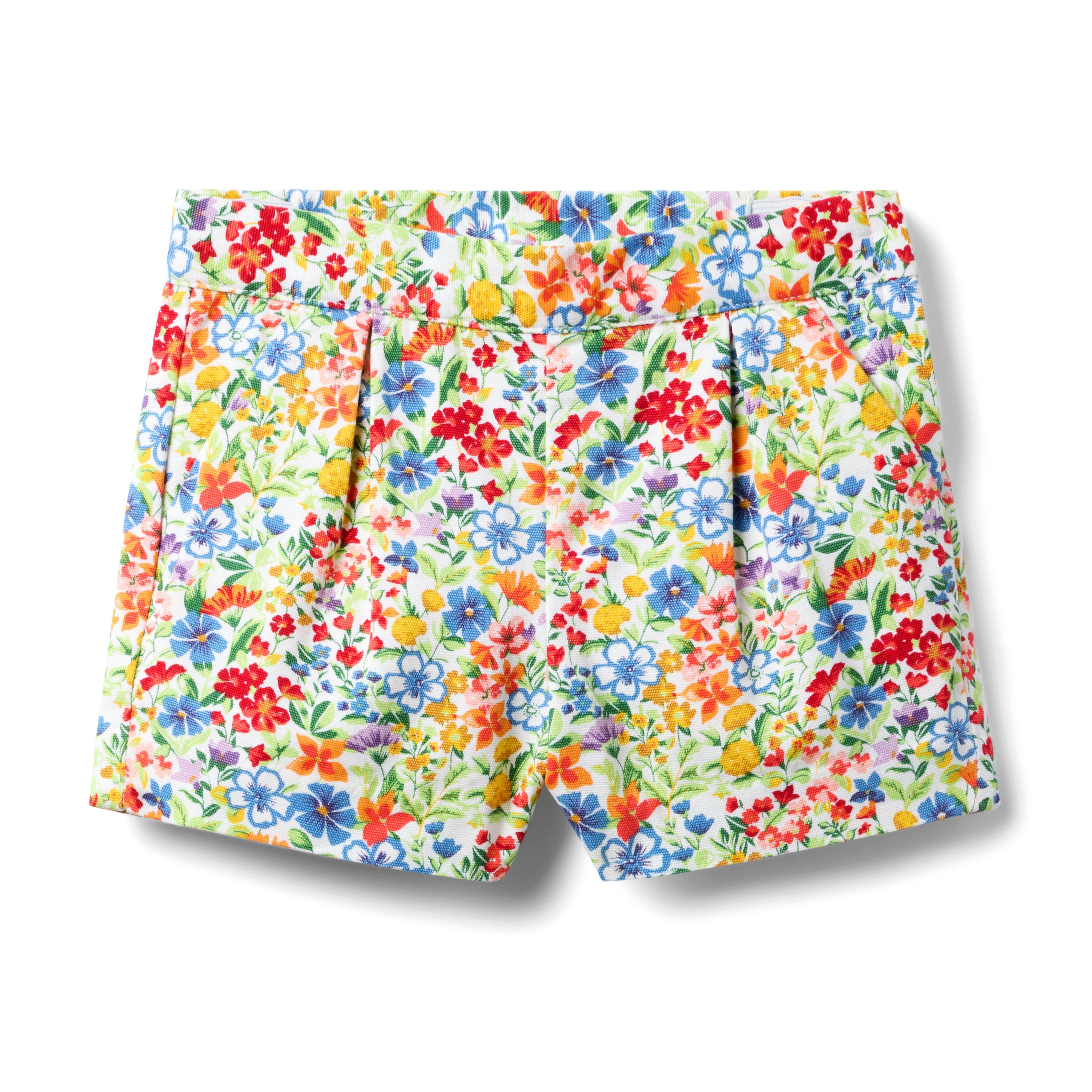 Janie and Jack Ditsy Floral Canvas Short
