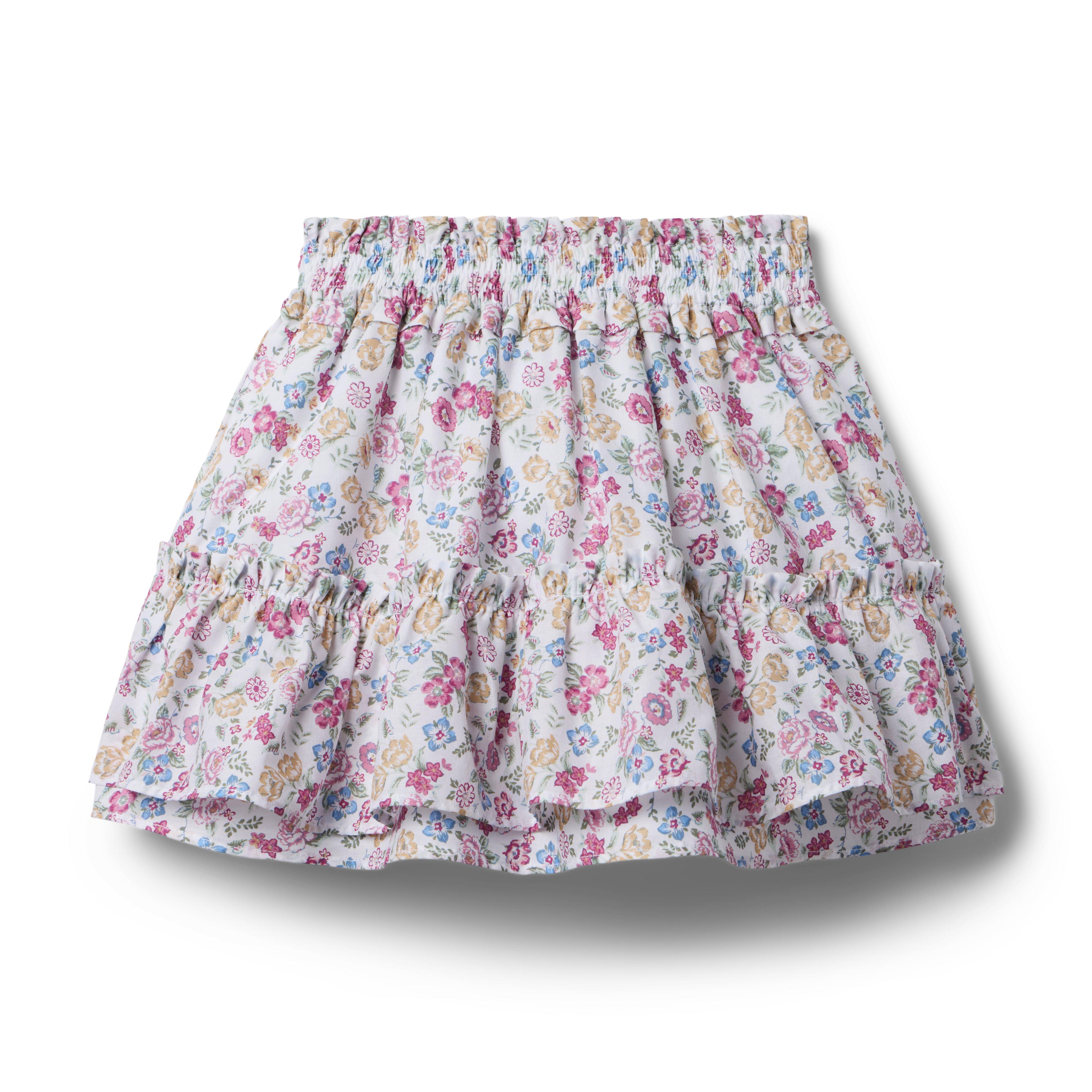 Janie and Jack Ditsy Floral Tiered Smocked Skirt