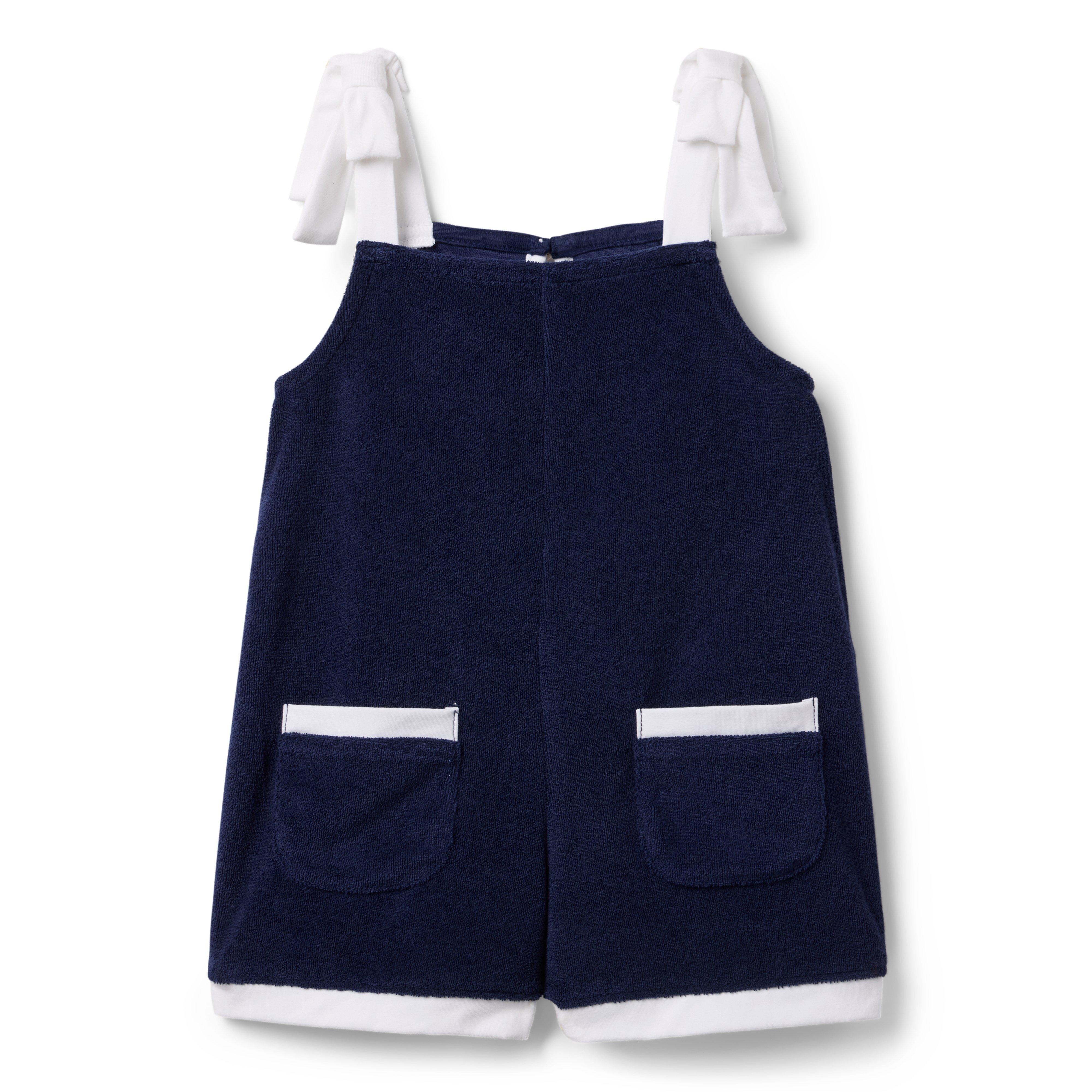 Janie and Jack Patch Pocket Terry Romper