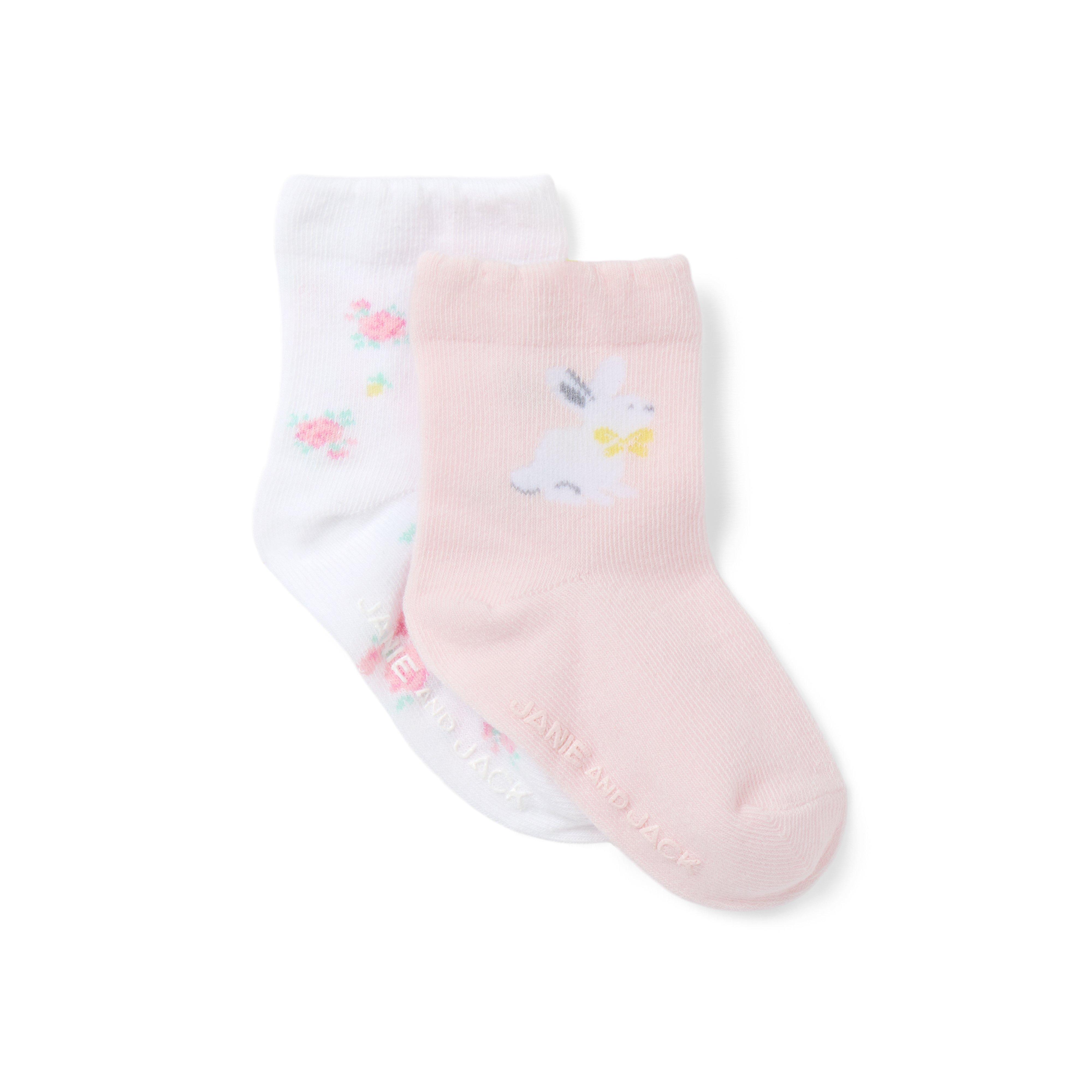 Janie and Jack Baby Flower And Bunny Sock 2-Pack
