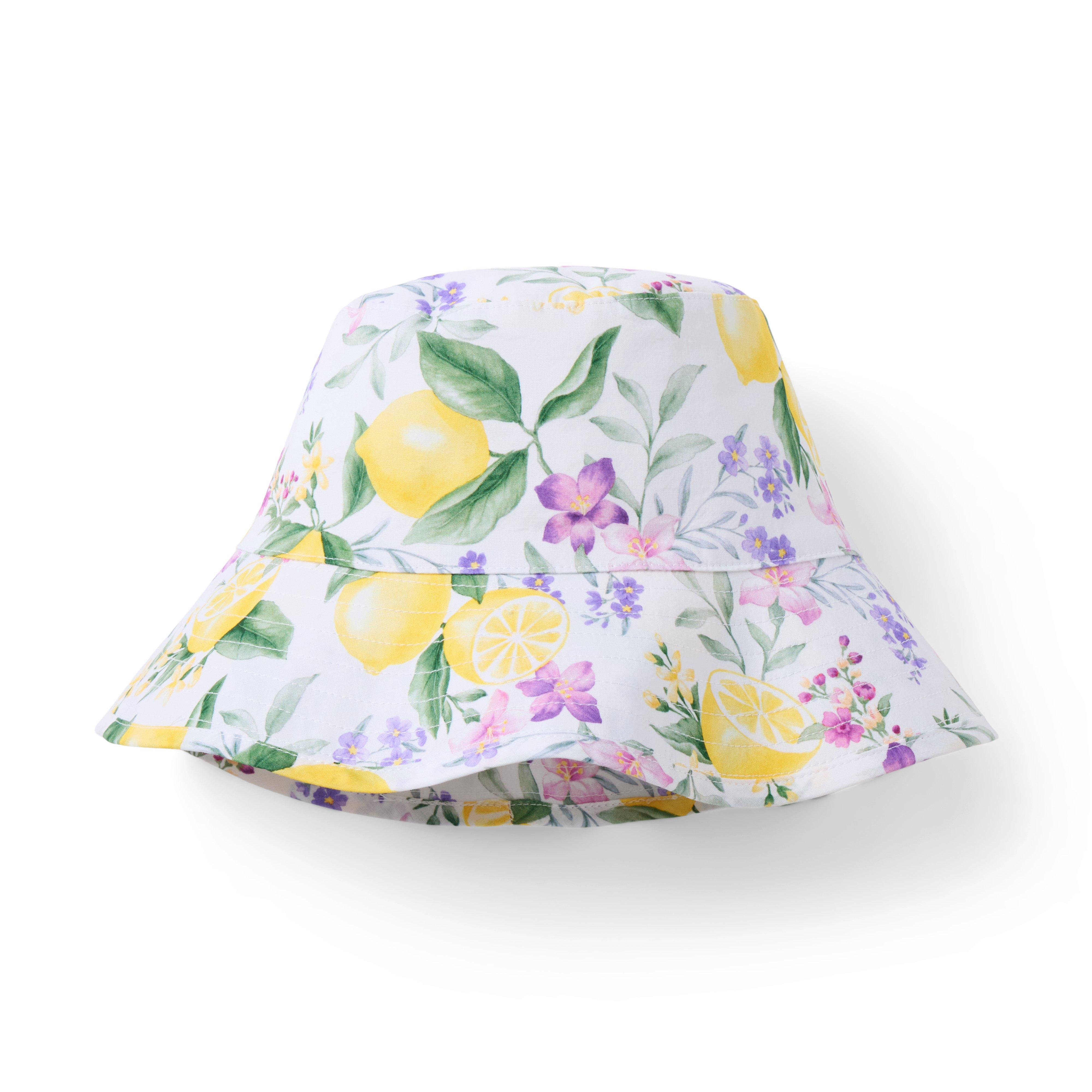 Janie and Jack Lemon Floral Bucket Hat