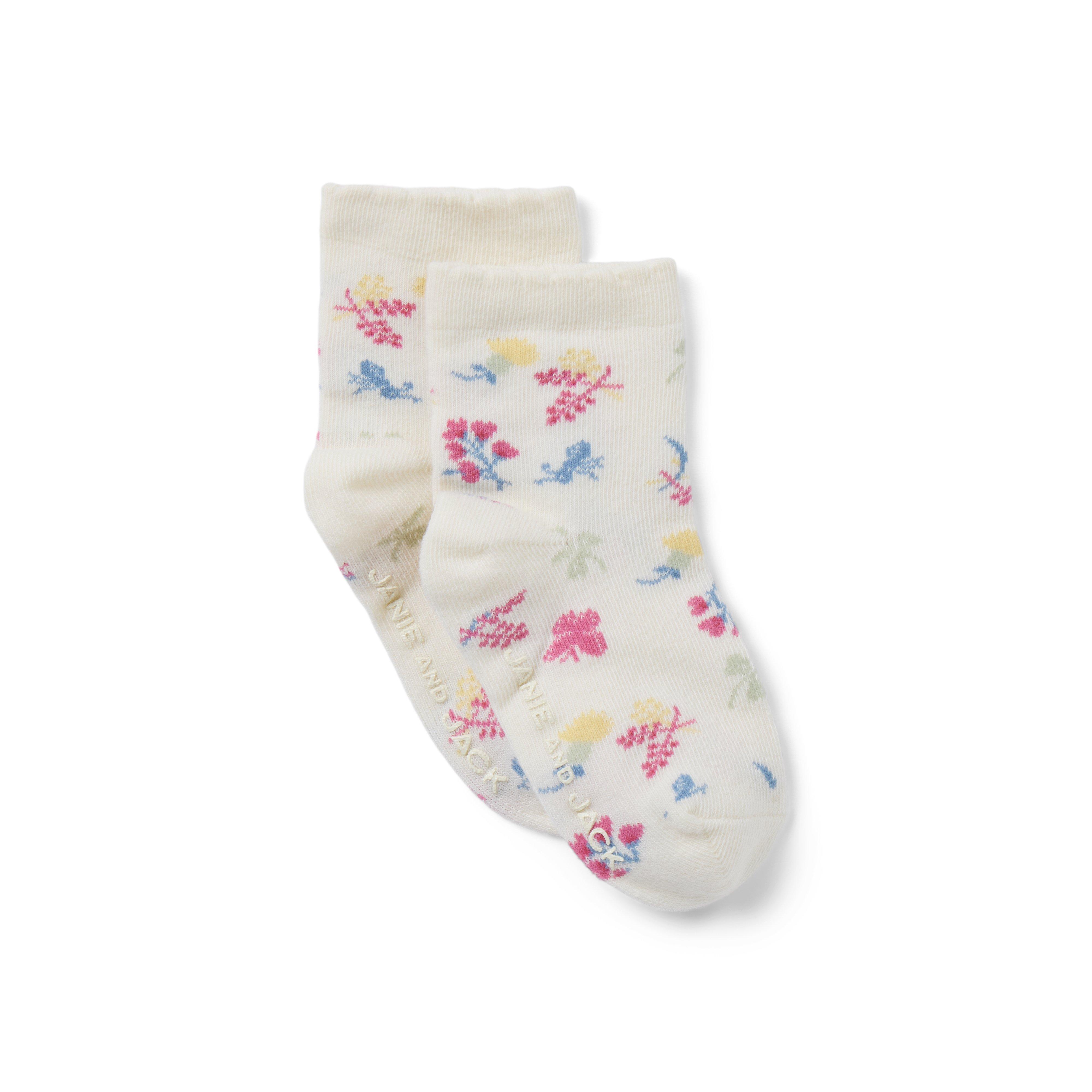Janie and Jack Baby Bug Floral Sock