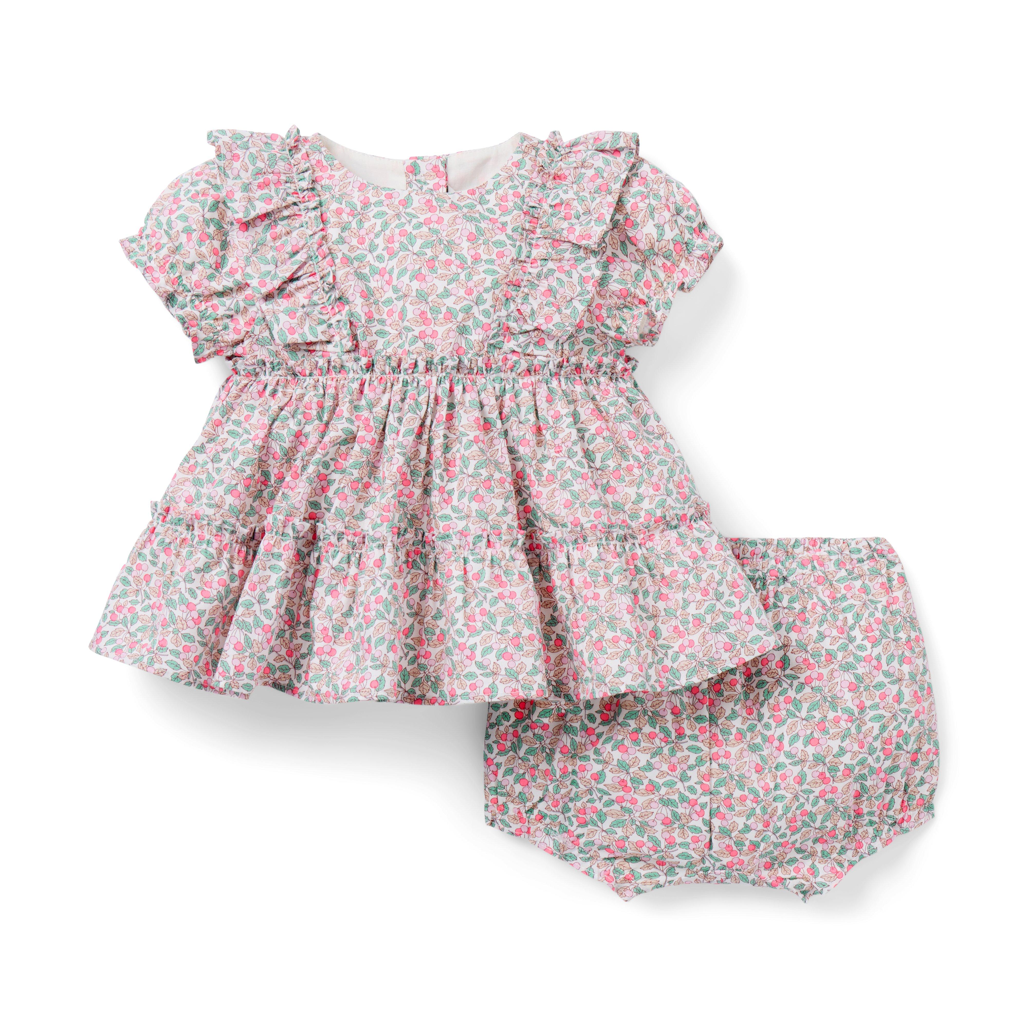 Janie and Jack Colleen's Orchard Matching Baby Set Made With Liberty Fabric