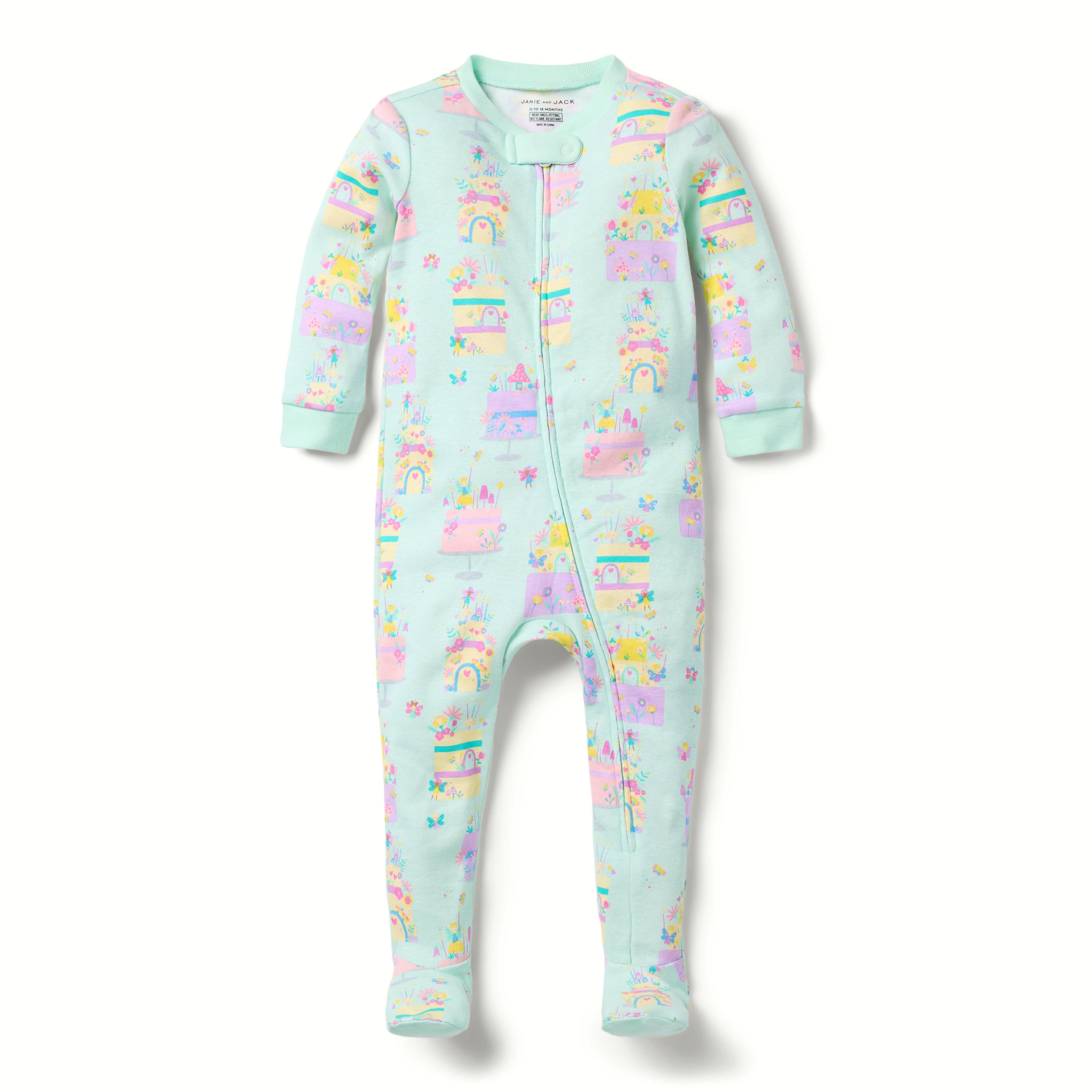 Janie and Jack Baby Good Night Footed Pajama In Fairy Cakes