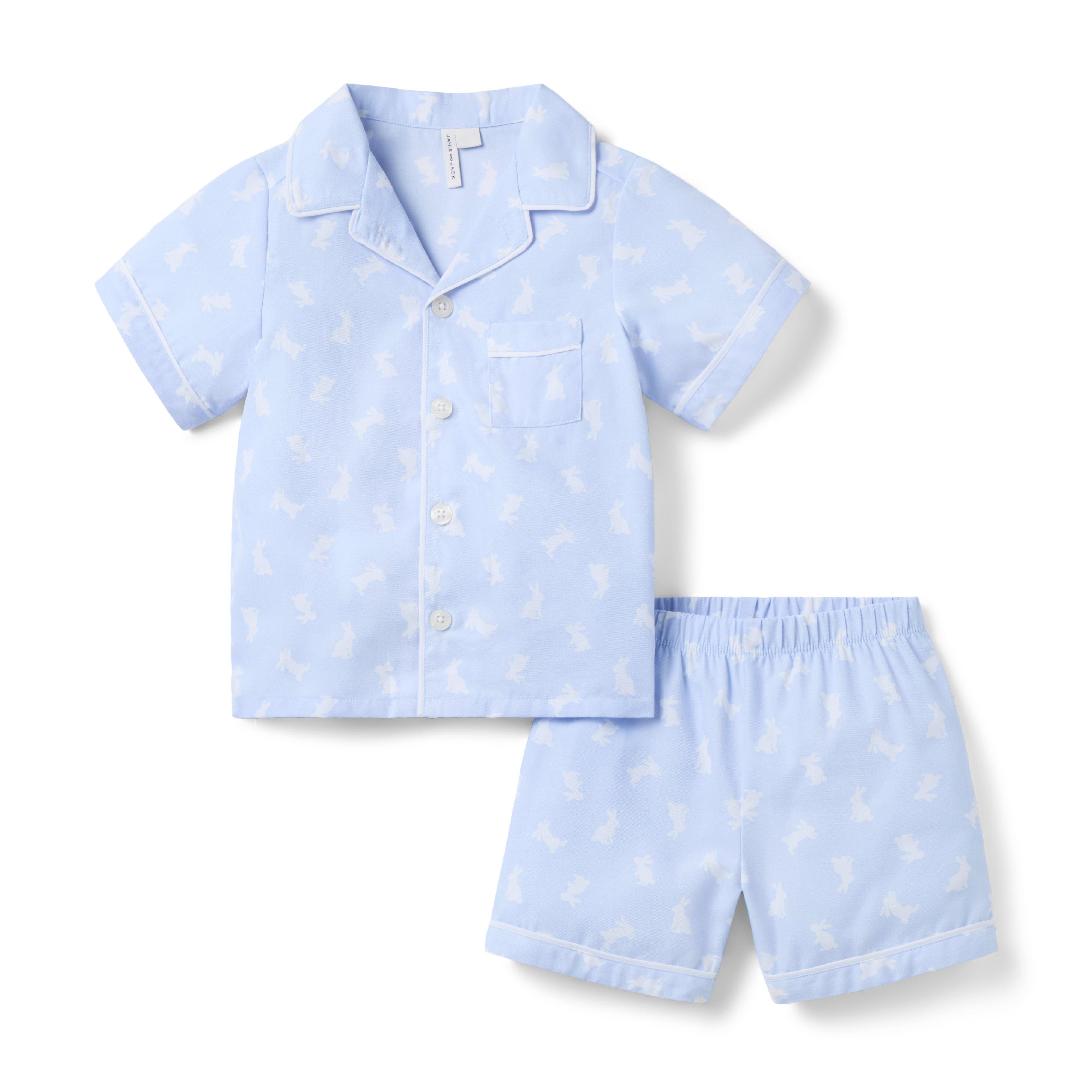 Janie and Jack Good Night Classic Short Pajama In Bunny