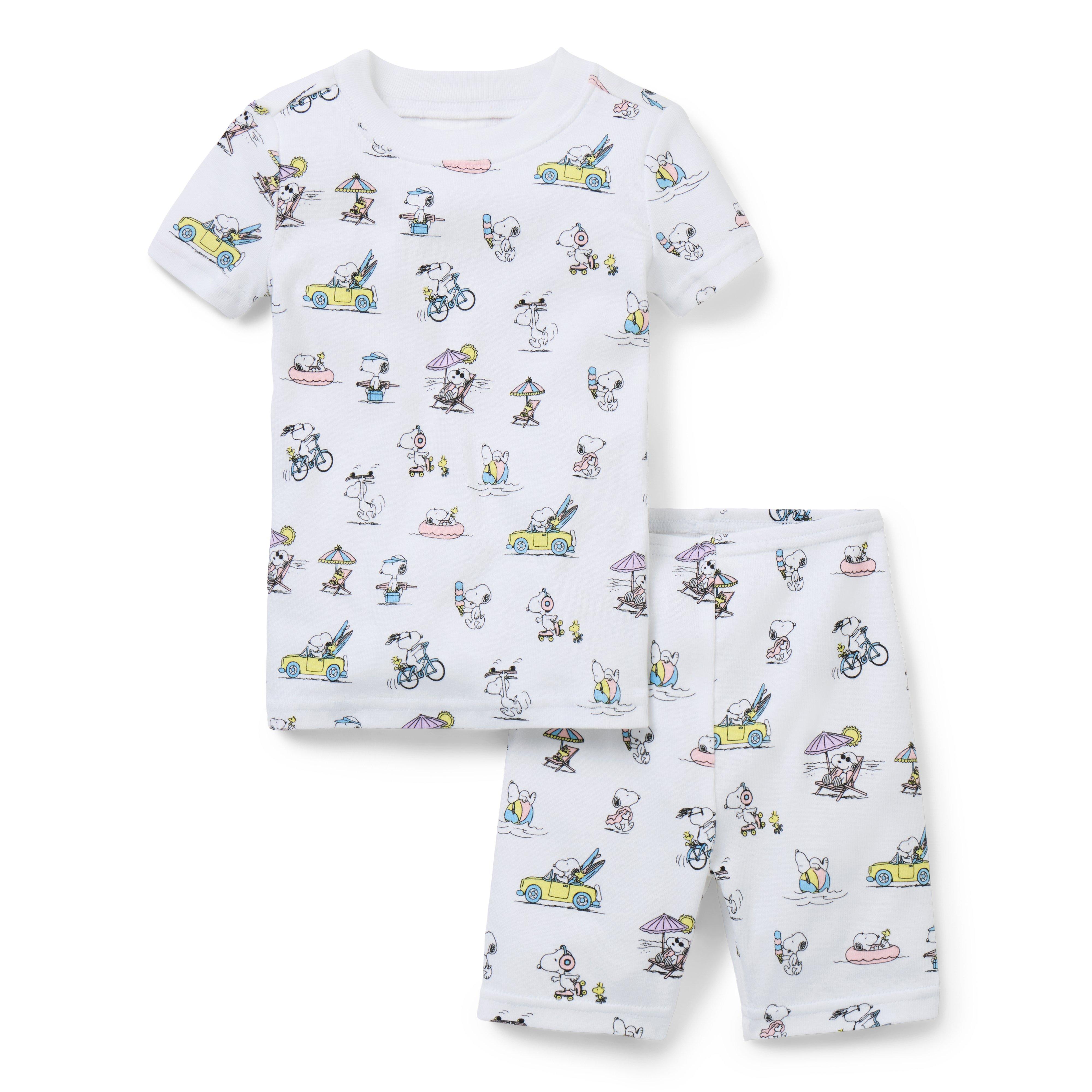 Janie and Jack Good Night Short Pajama In Peanuts Snoopy Vacation