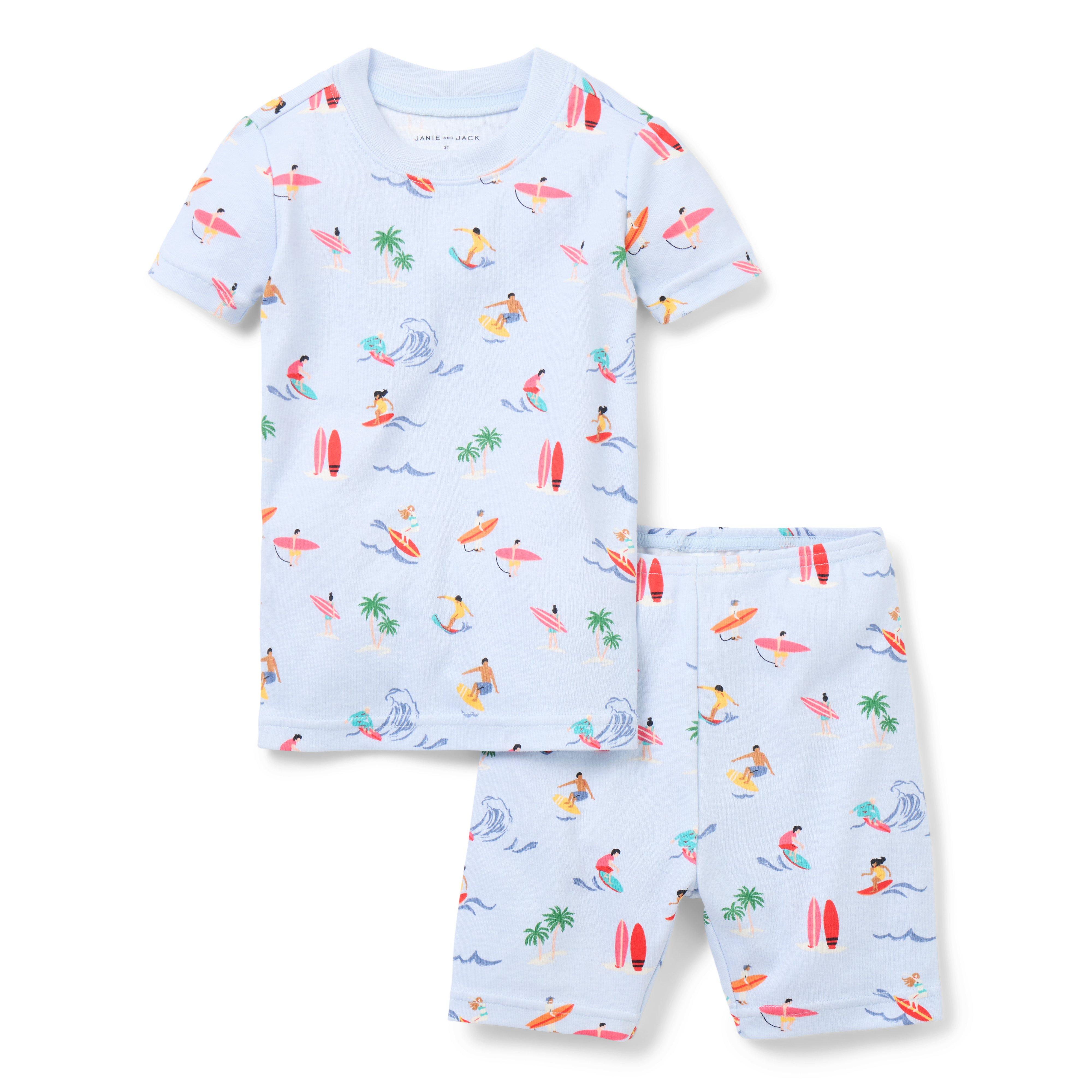 Janie and Jack Good Night Short Pajama In Surfer