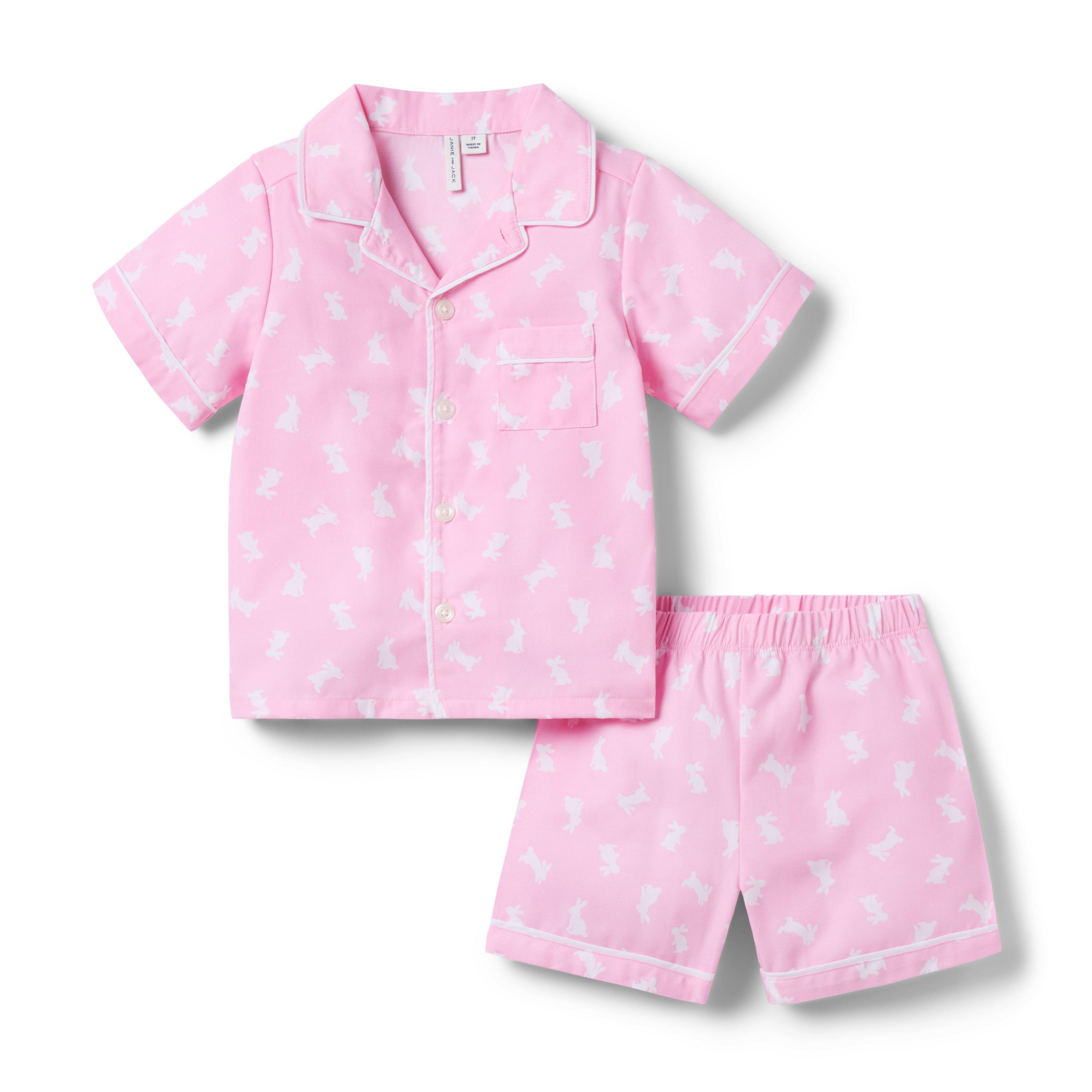 Janie and Jack Good Night Classic Short Pajama In Bunny