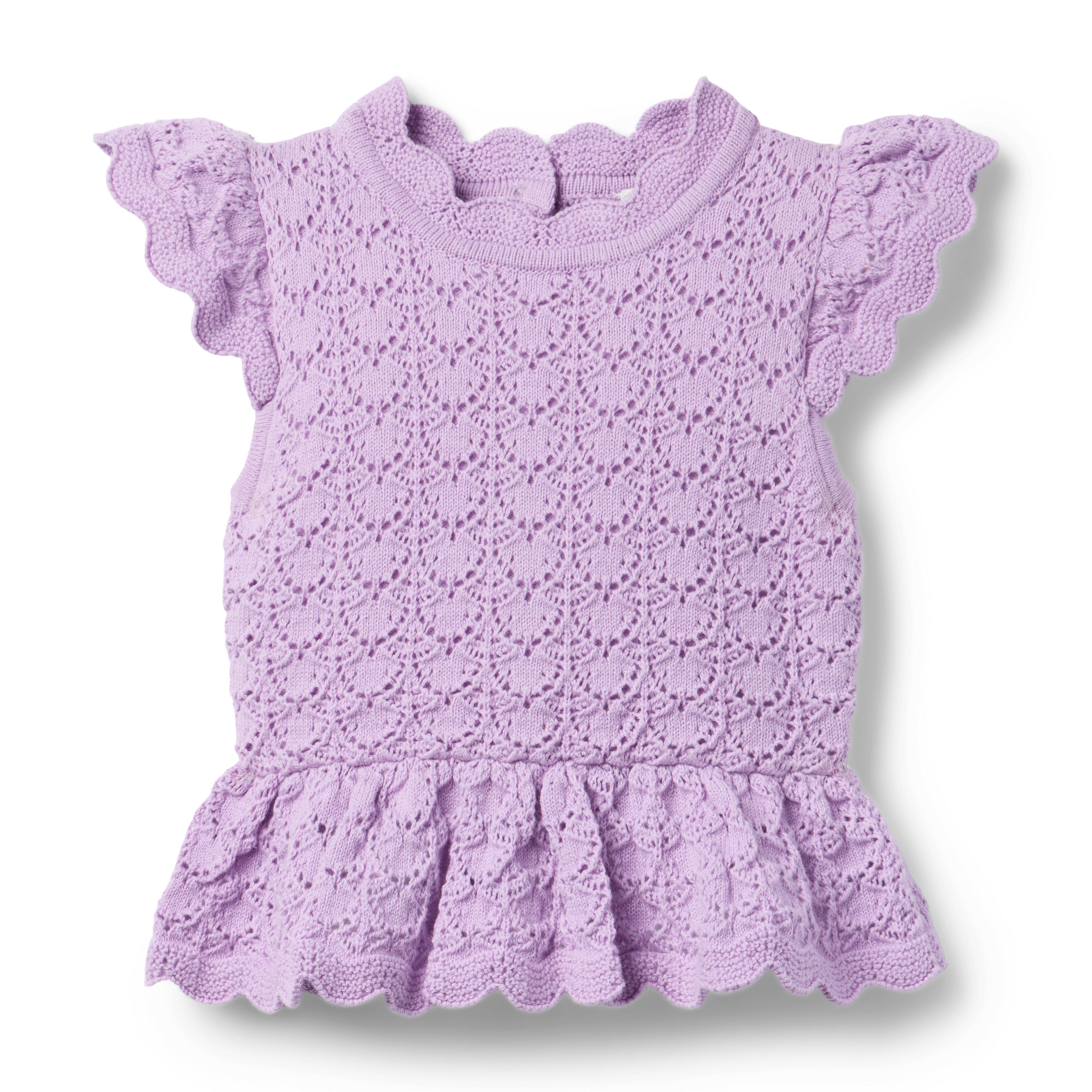 Janie and Jack Crochet Peplum Top