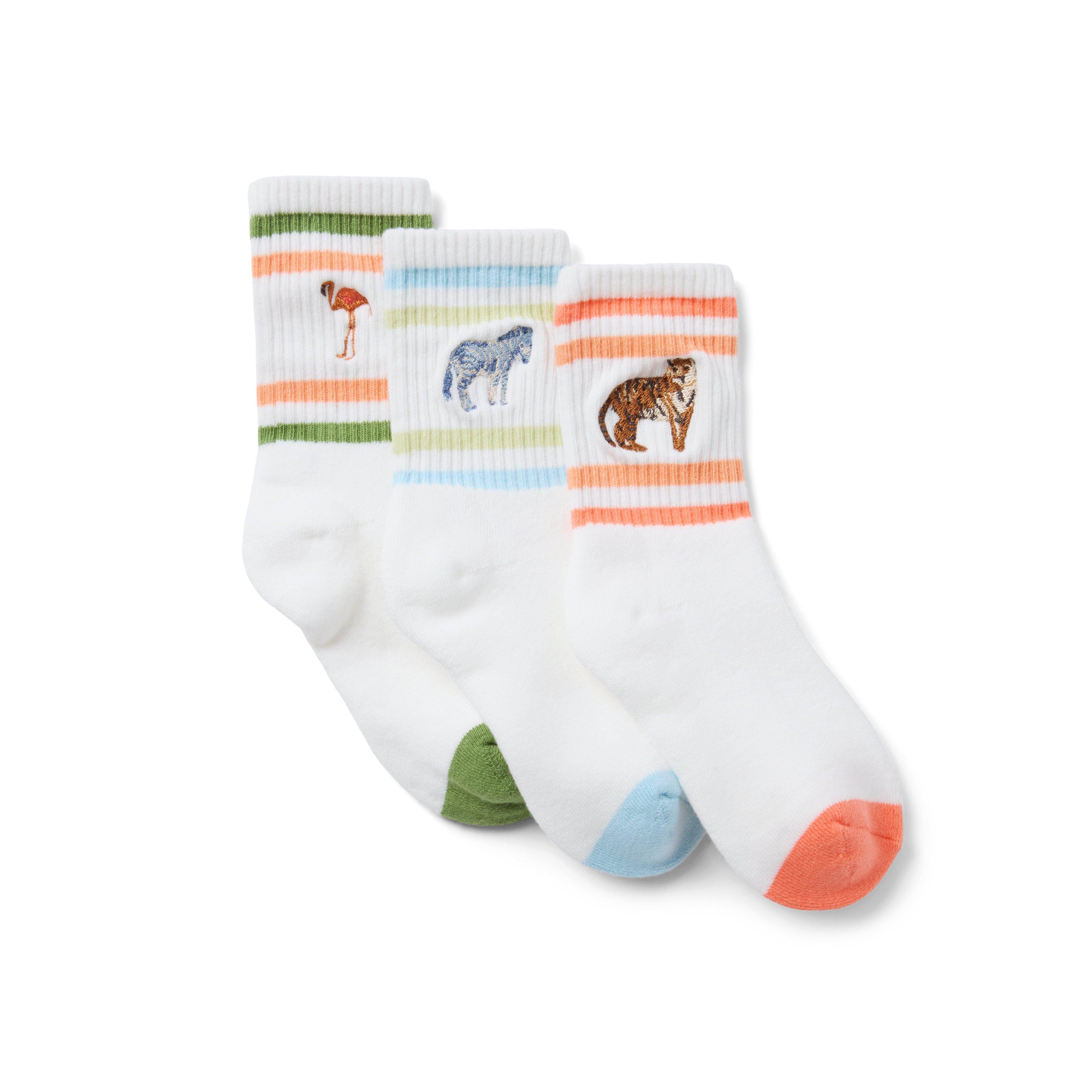 Janie and Jack Animal Crew Sock 3-Pack
