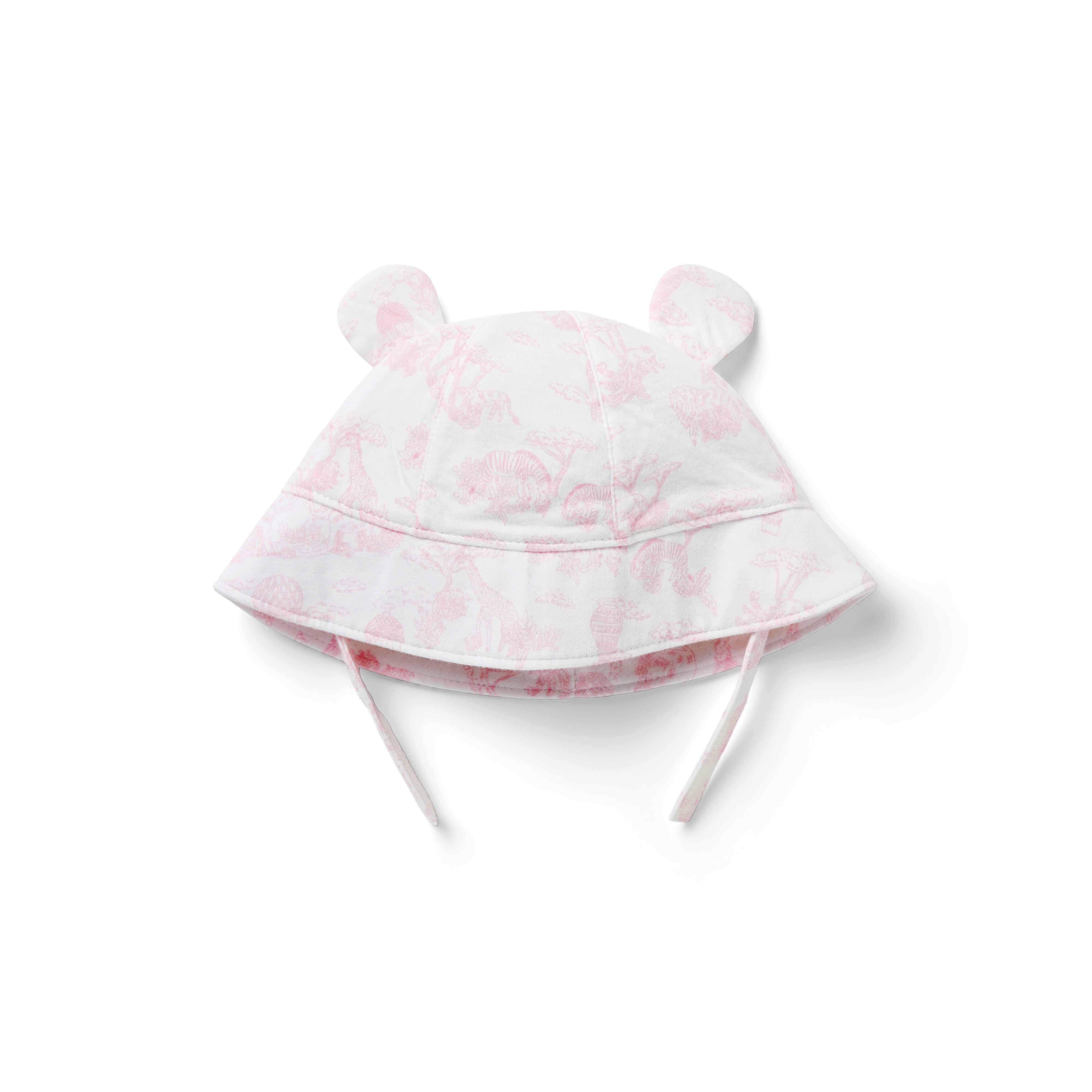 Janie and Jack Baby Safari Toile Bear Ear Bucket Hat