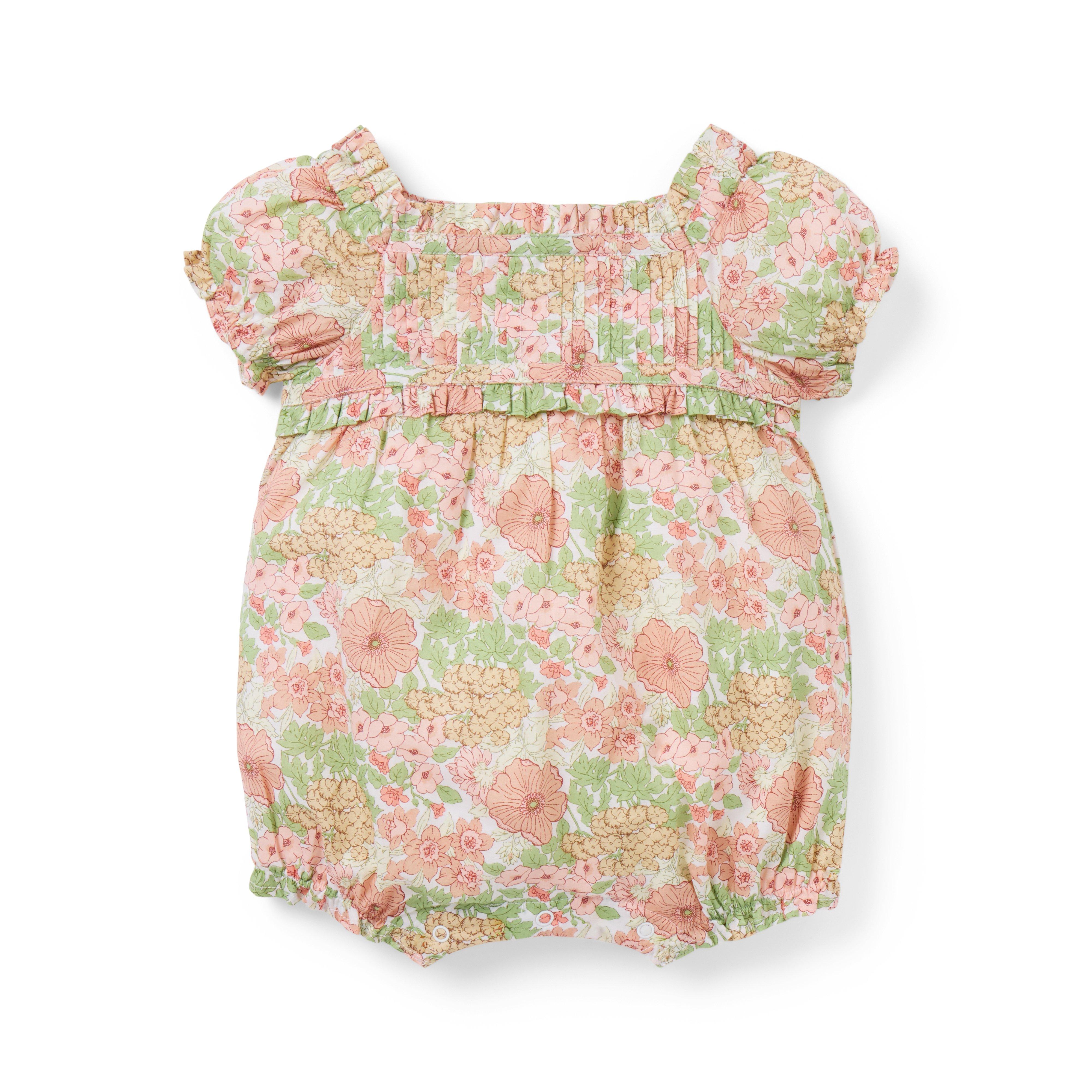 Janie and Jack Baby Floral Pintuck Romper