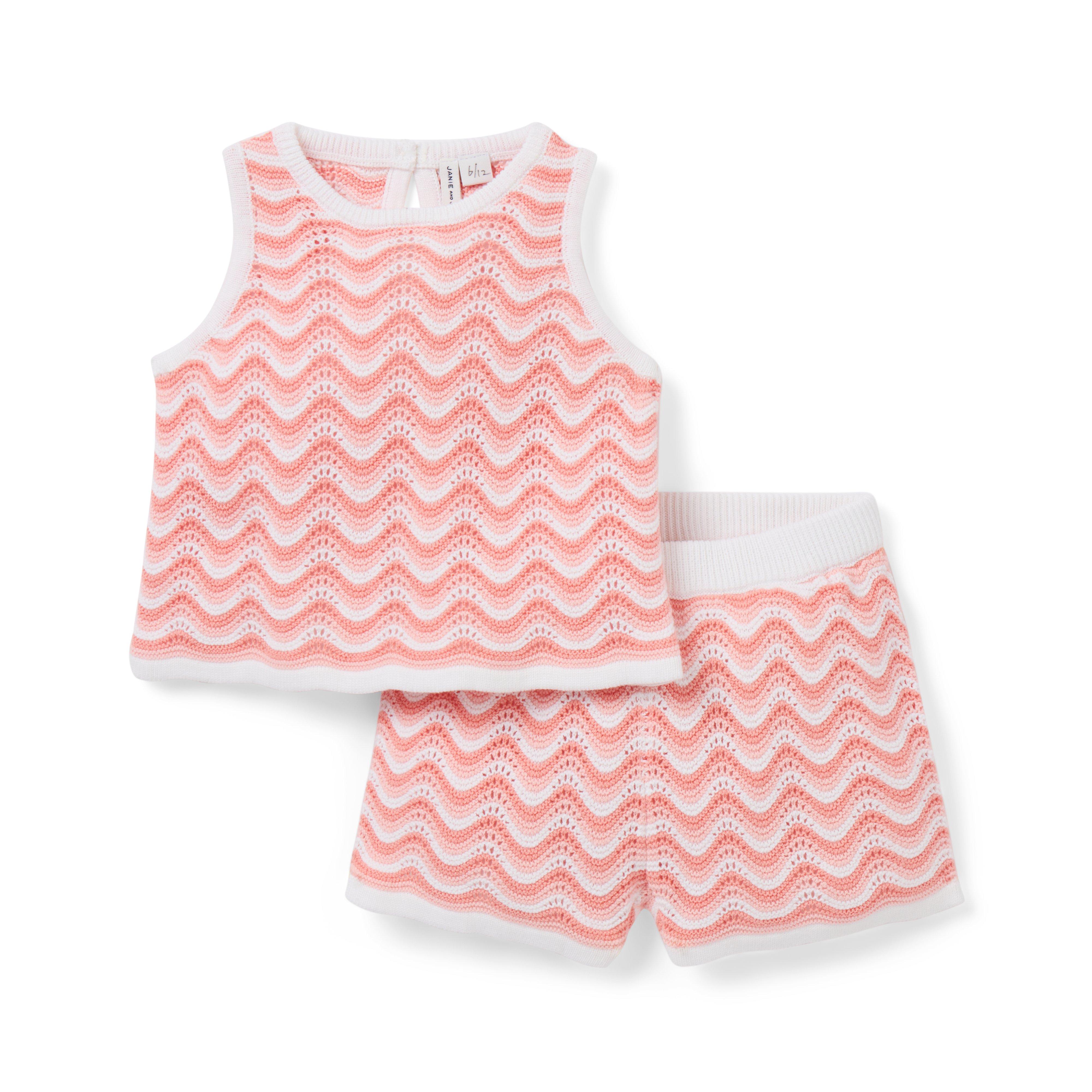 Janie and Jack Baby Wavy Striped Crochet Matching Set