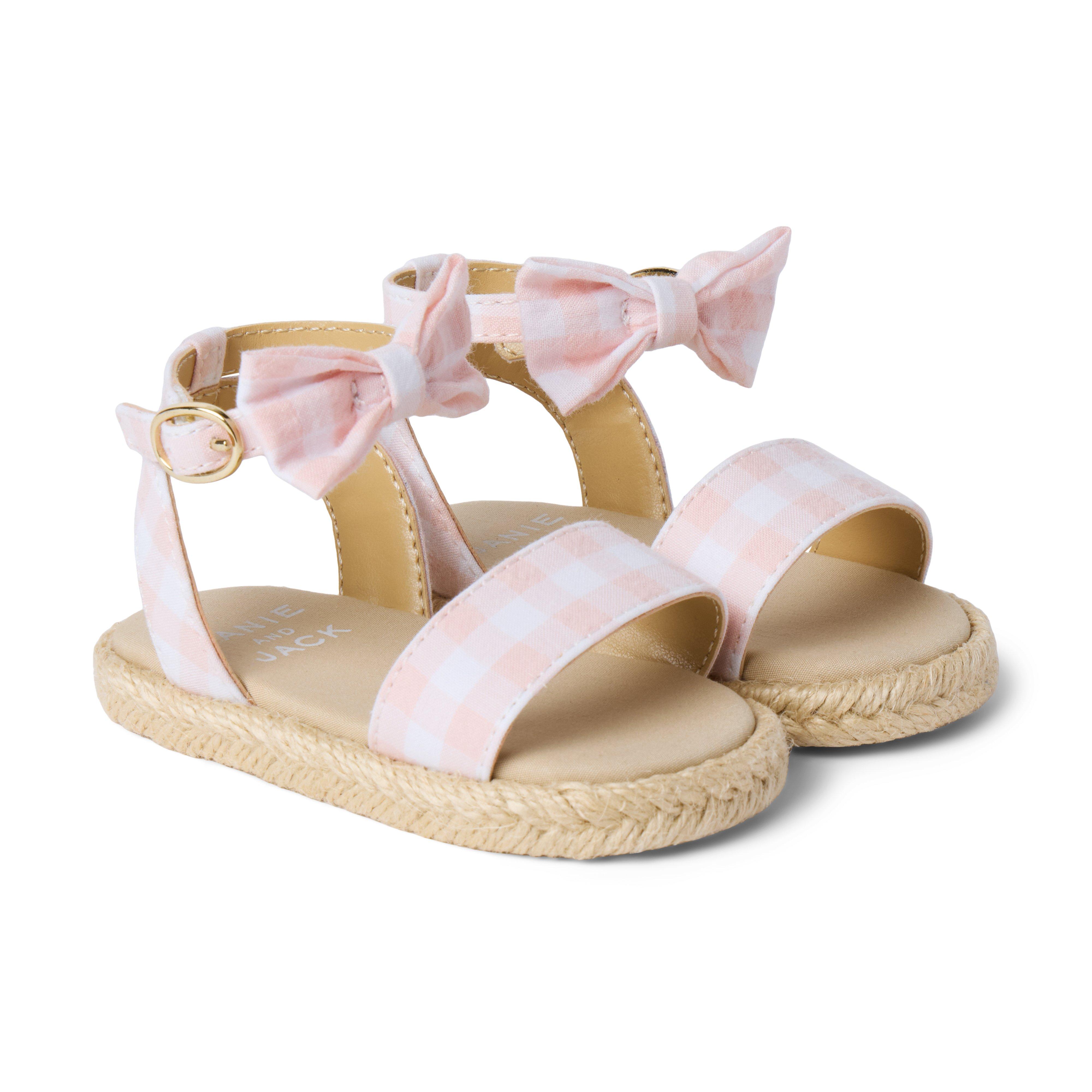 Janie and Jack Baby Gingham Bow Espadrille Sandal