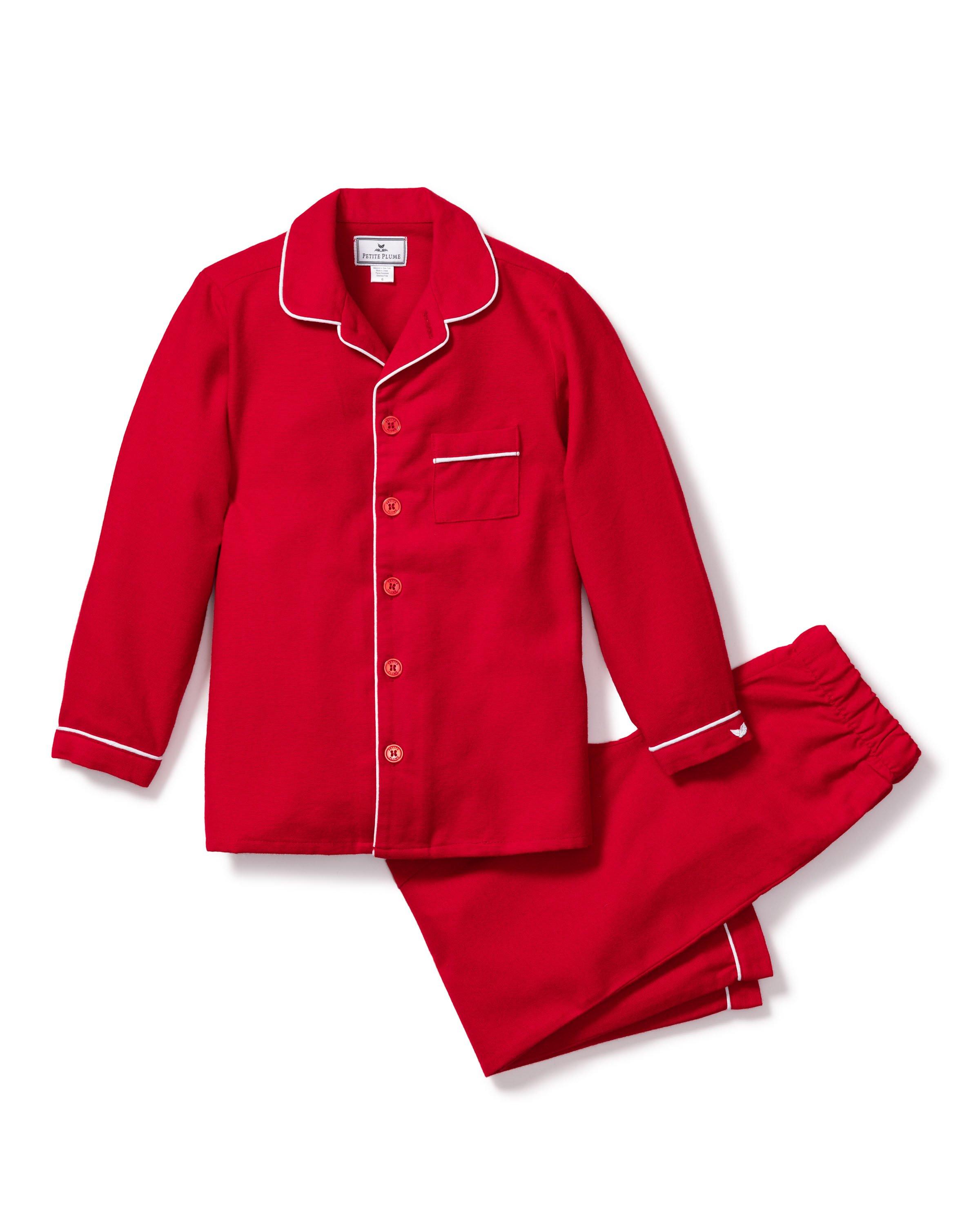 Janie and Jack Petite Plume Flannel Pajama Set