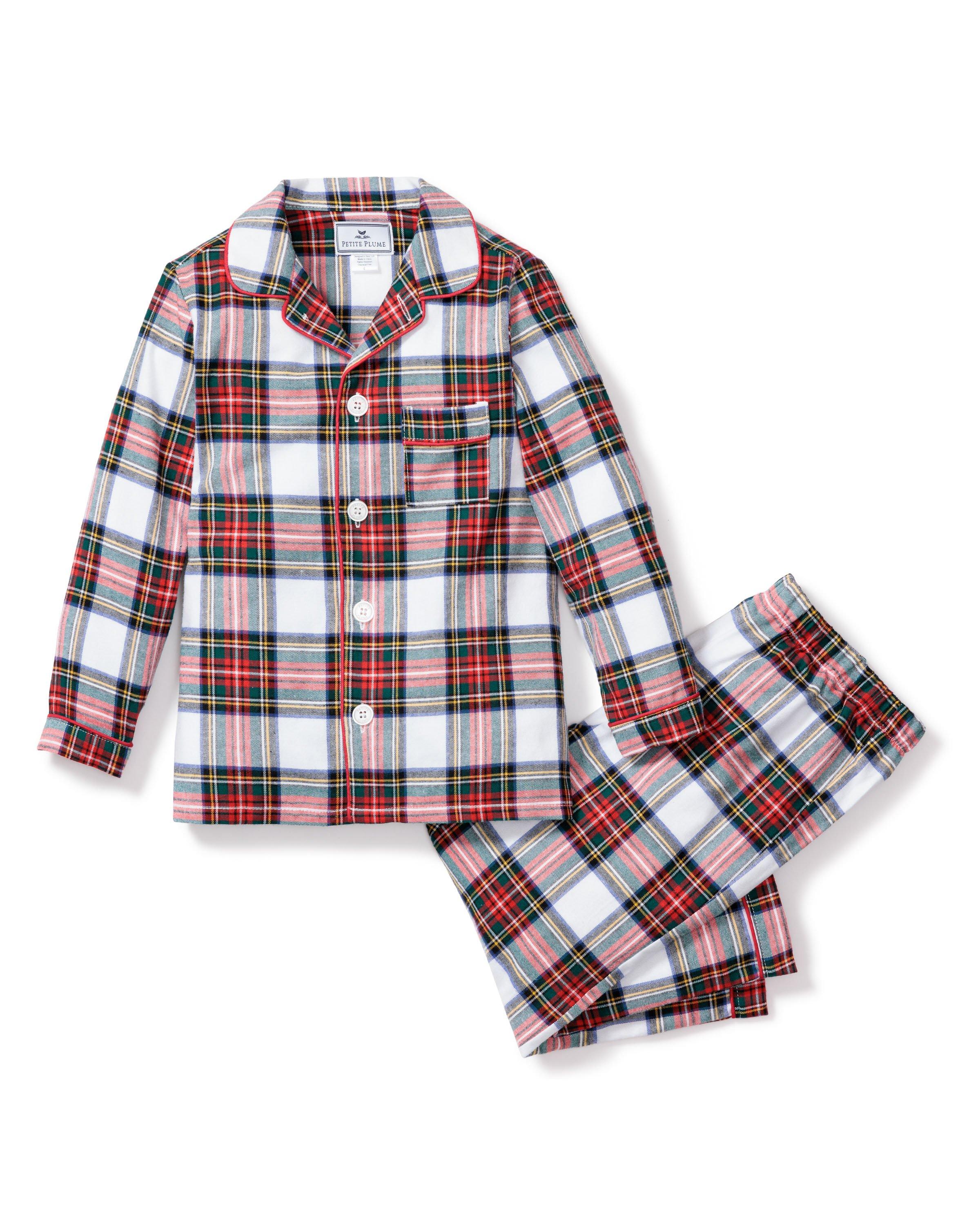 Janie and Jack Petite Plume Balmoral Tartan Pajama Set