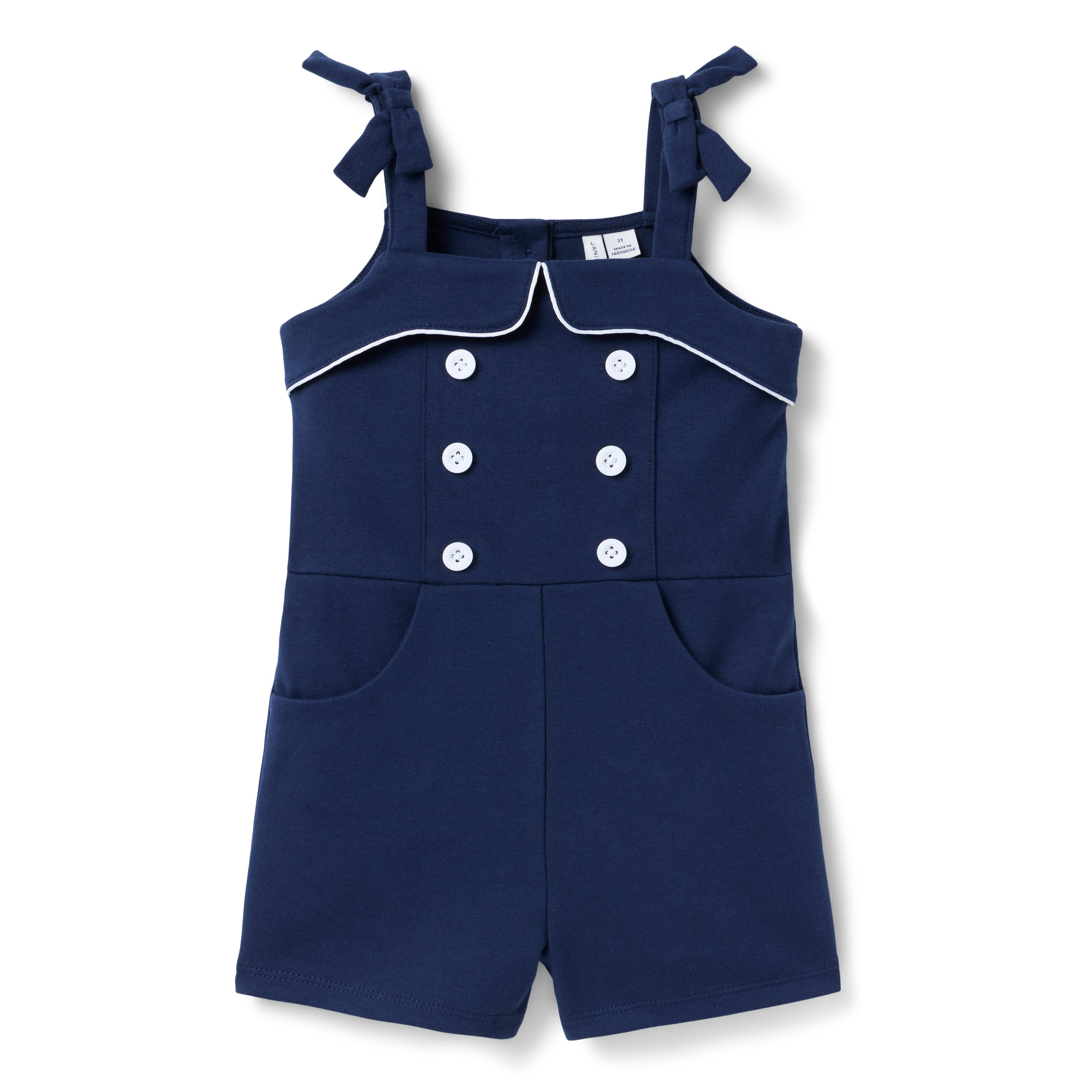 Janie and Jack Button Ponte Romper