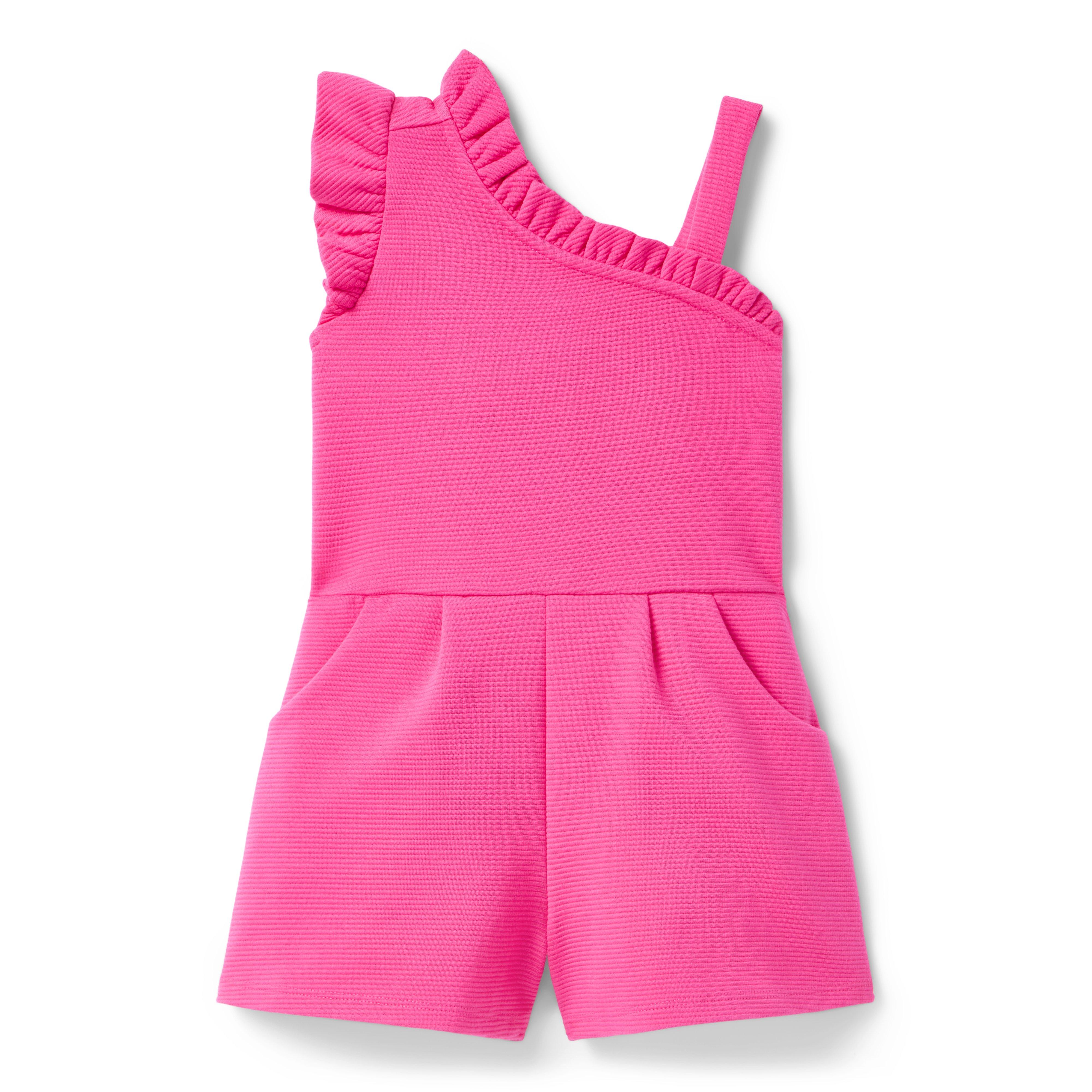 Janie and Jack Textured Ruffle Shoulder Romper
