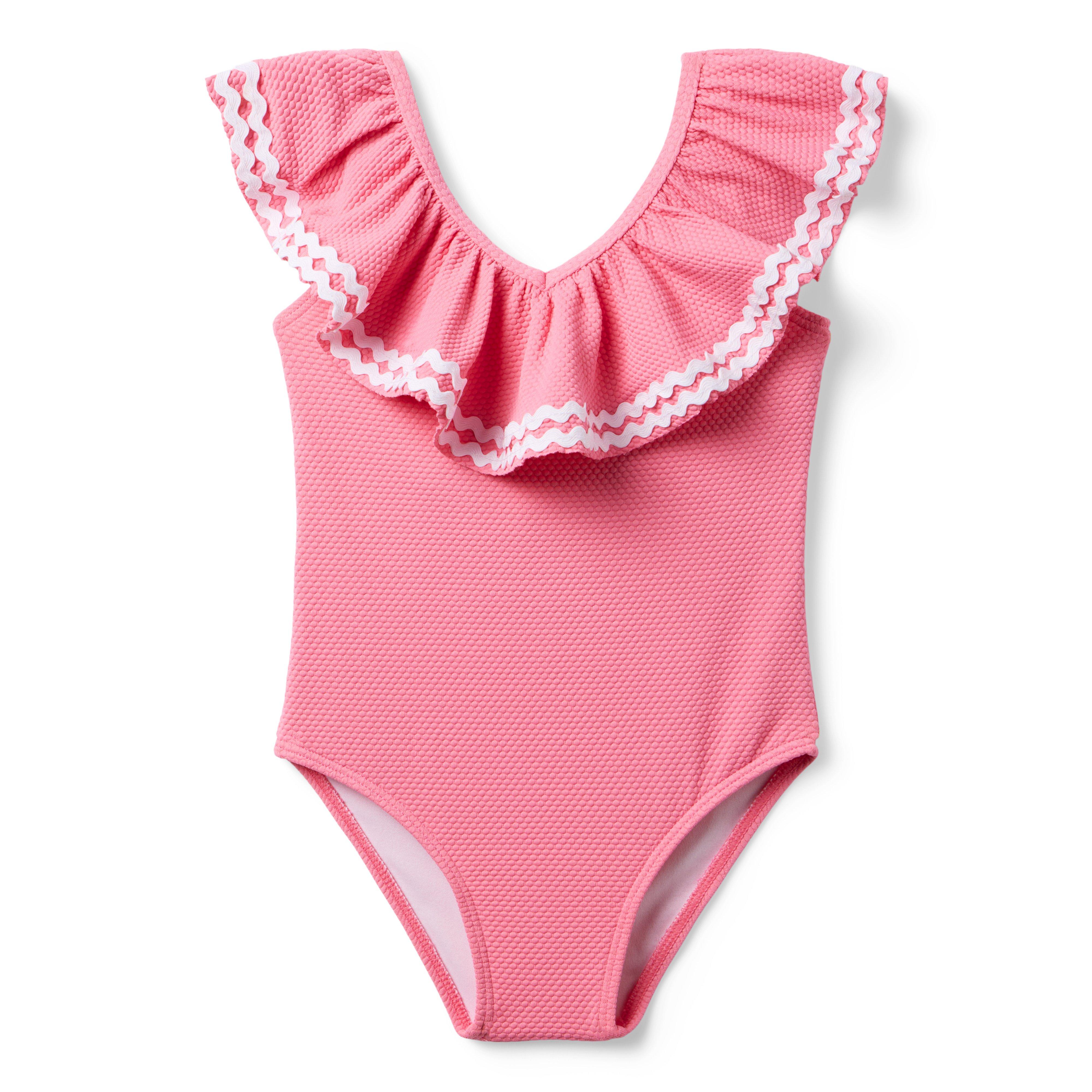 Janie and Jack Recycled Textured Ruffle Swimsuit