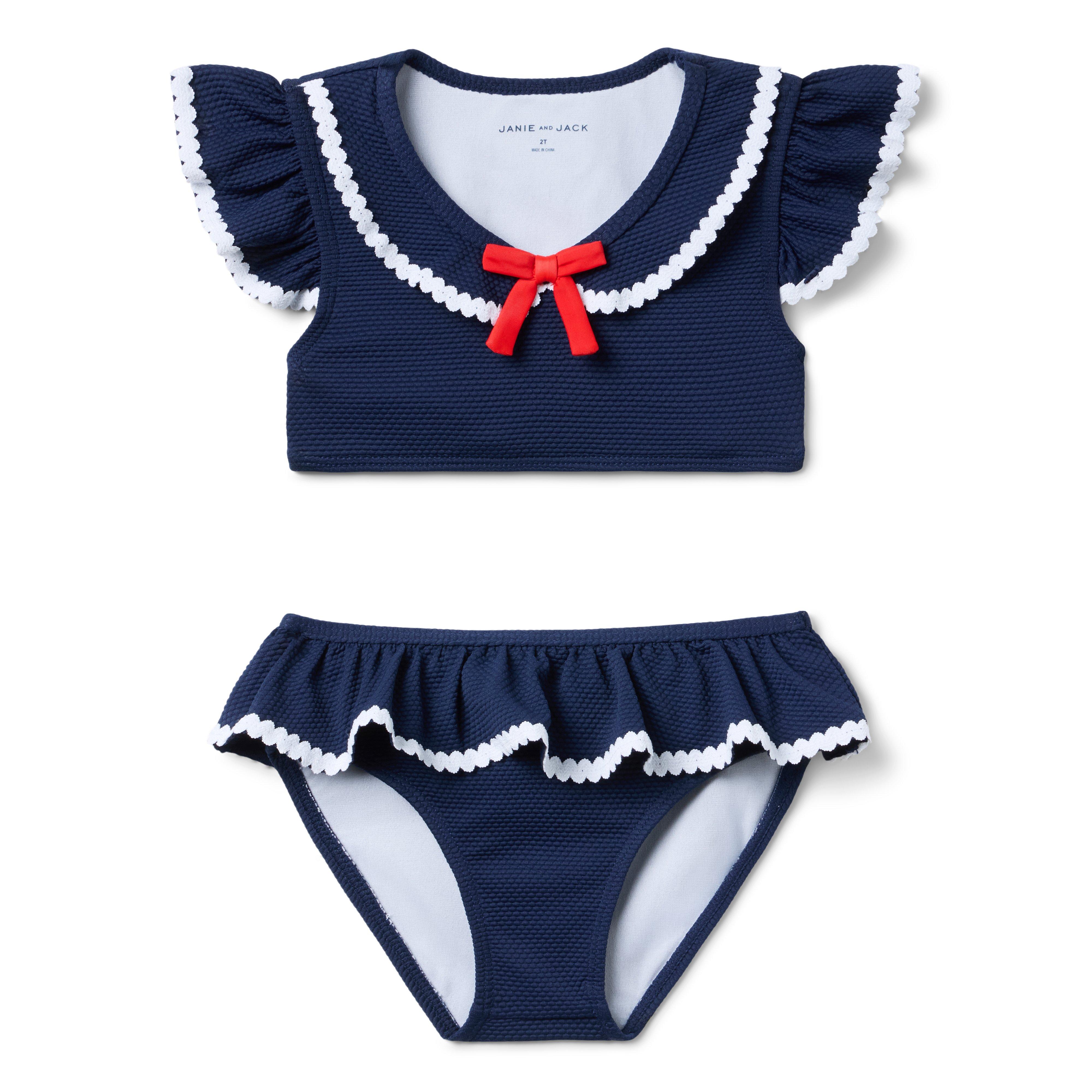 Janie and Jack Recycled Textured Ruffle 2-Piece Swimsuit