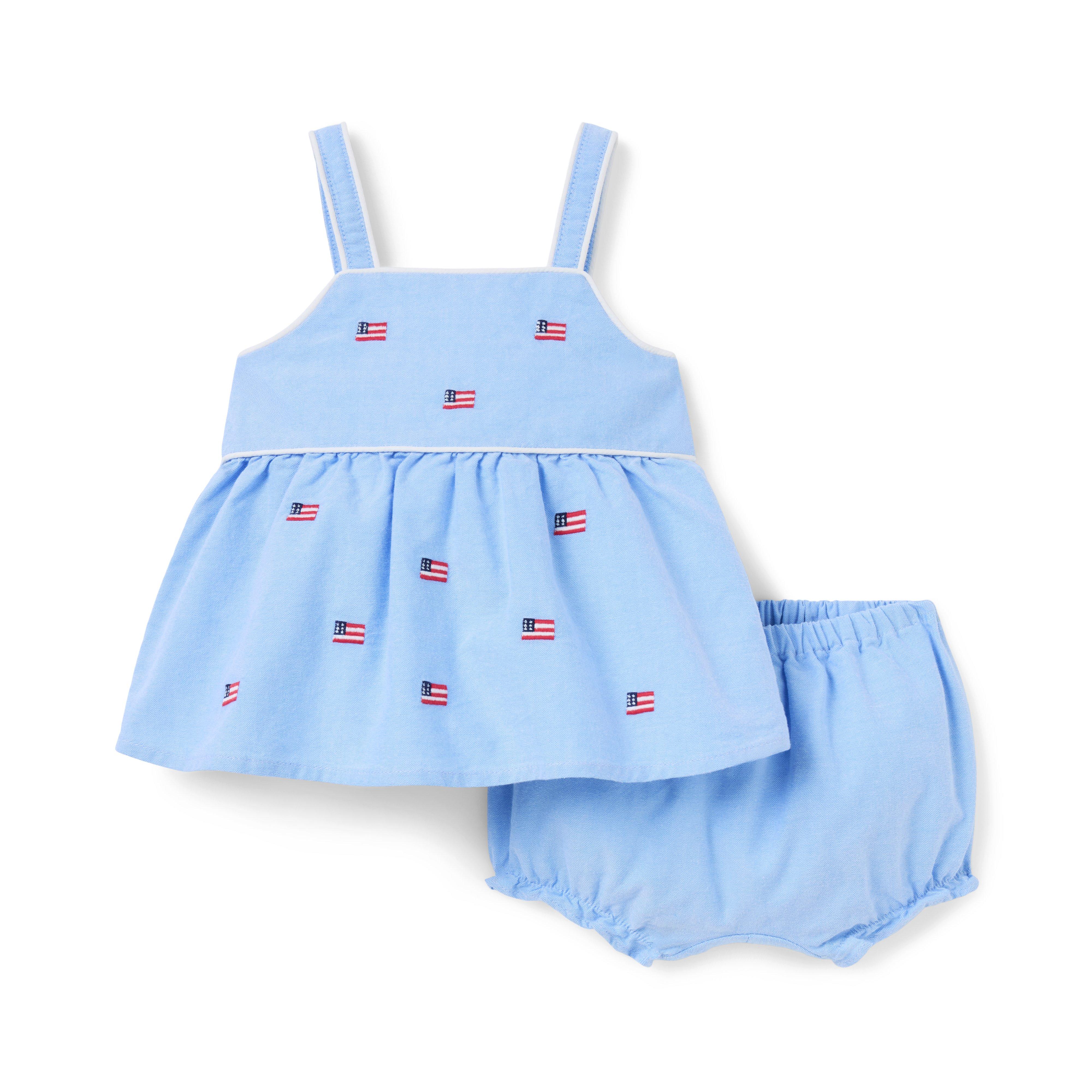 Janie and Jack Baby Embroidered Flag Matching Set