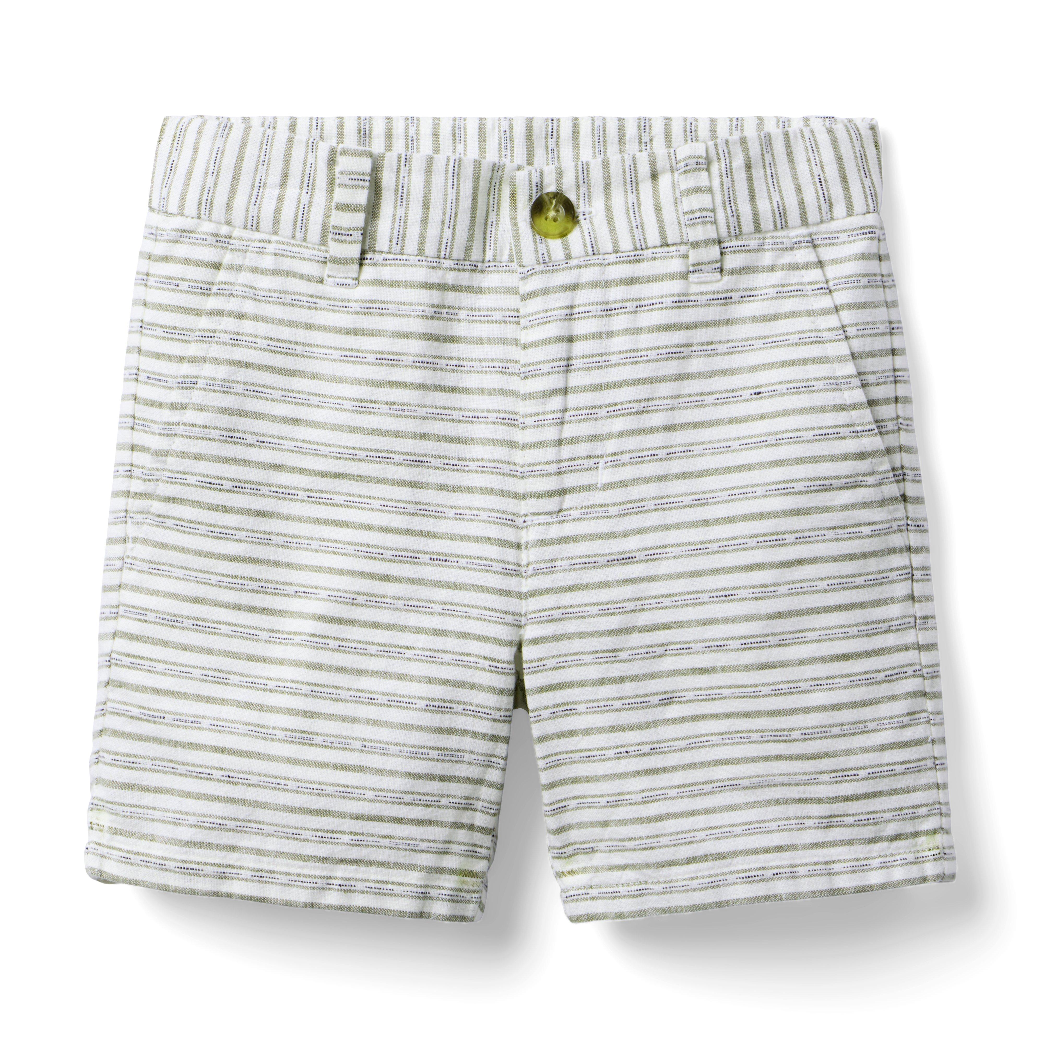 Janie and Jack Striped Linen-Cotton Short