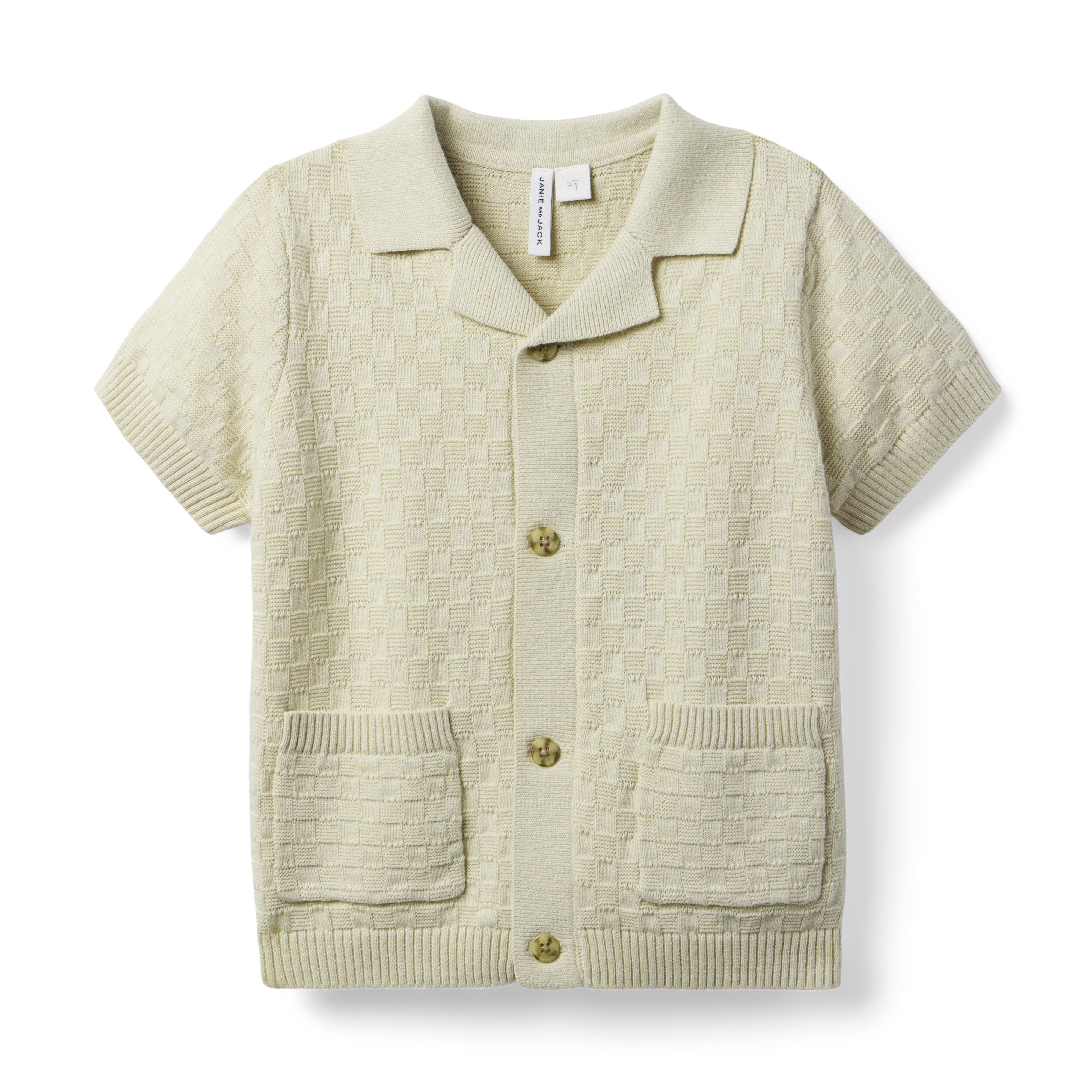 Janie and Jack Textured Knit Collared Sweater