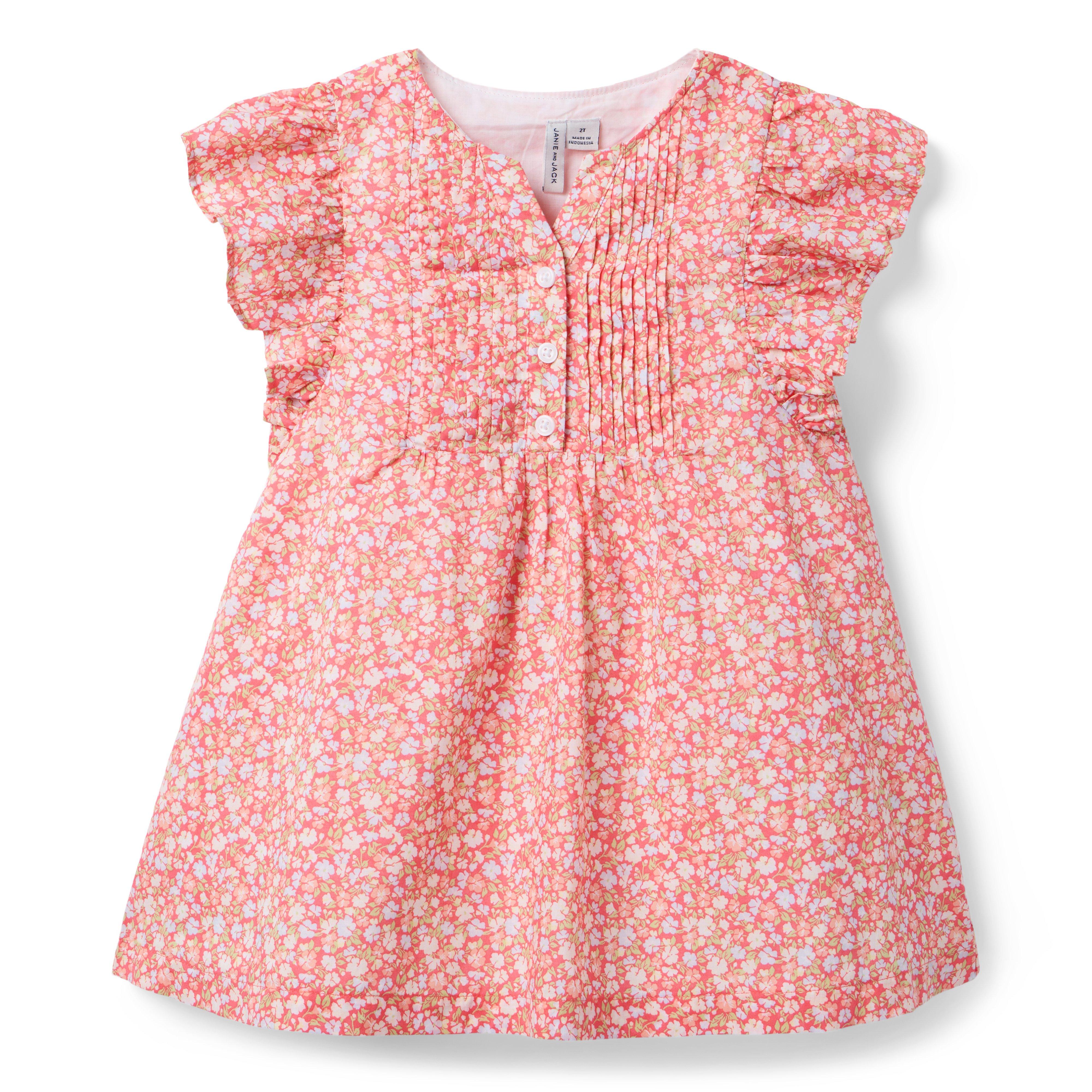 Janie and Jack Ditsy Floral Pintuck Dress