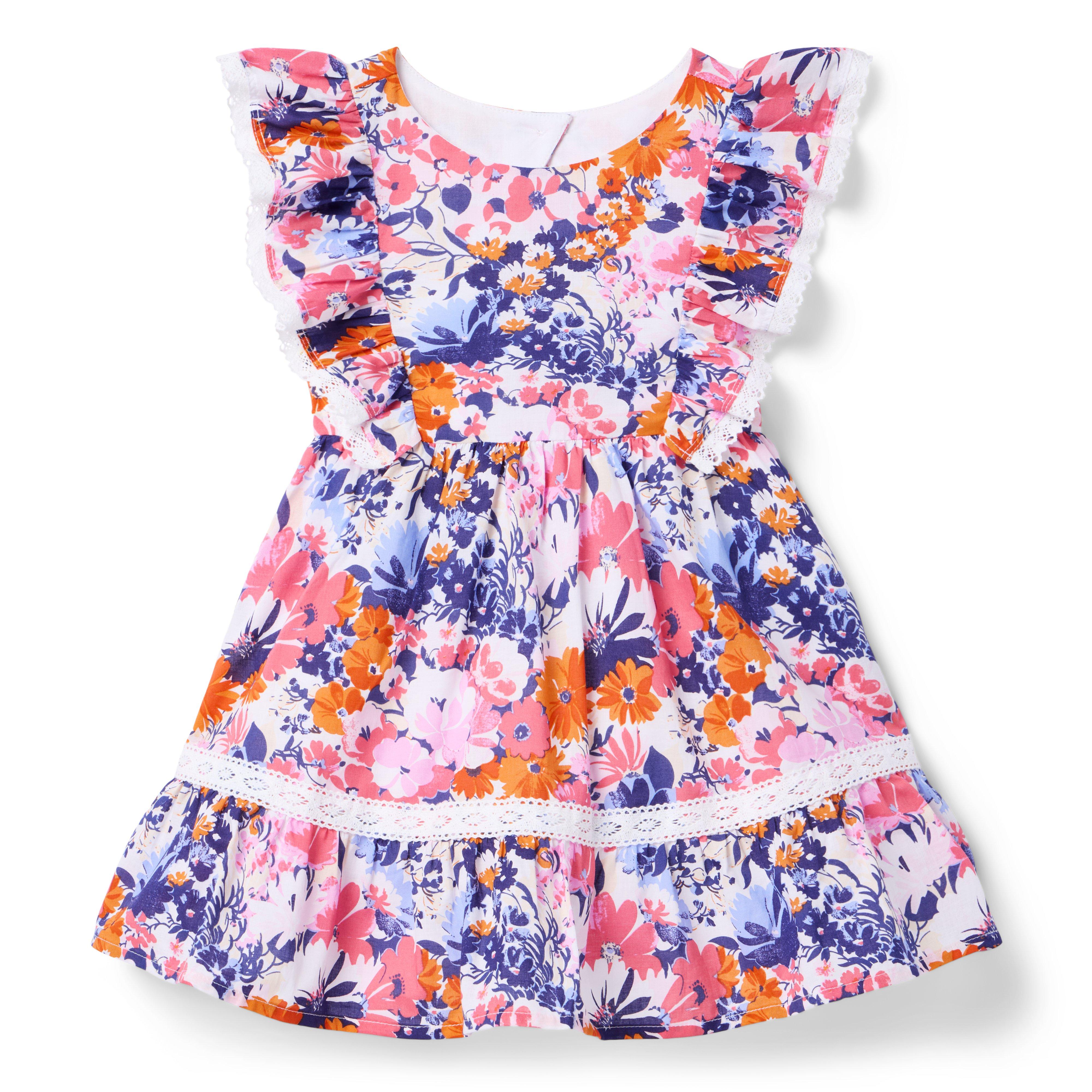 Janie and Jack Floral Lace Trim Dress