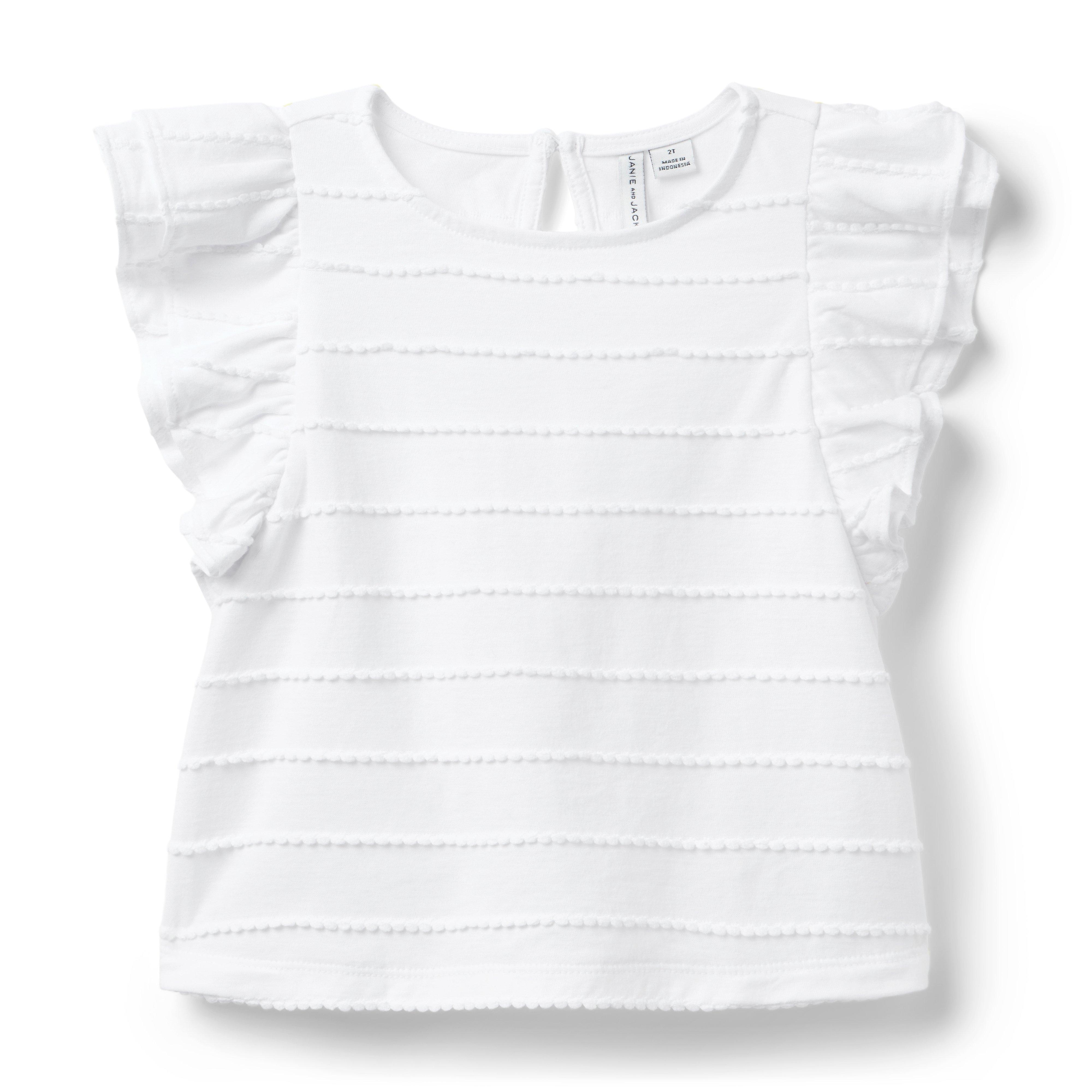 Janie and Jack Textured Stripe Ruffle Sleeve Top