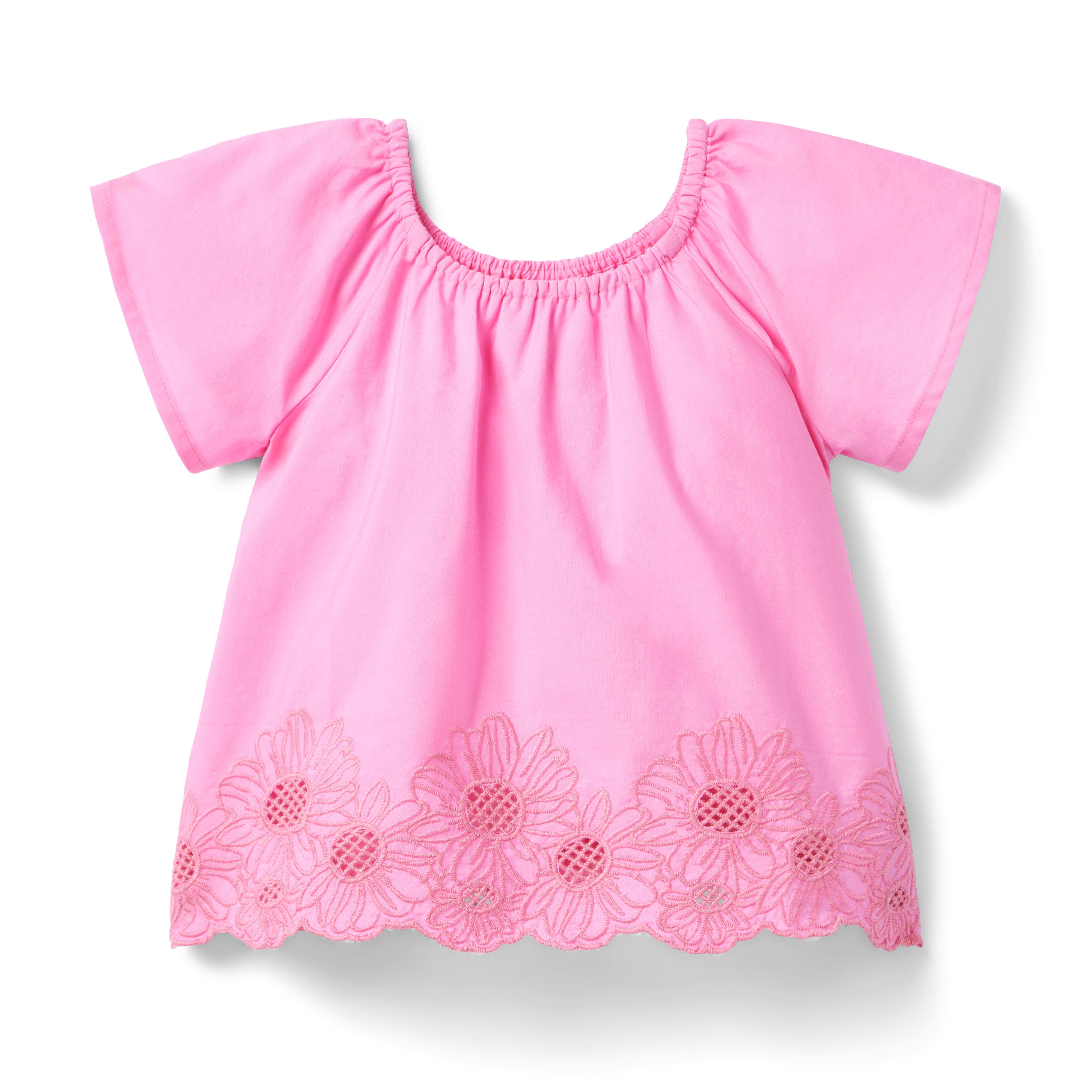 Janie and Jack Embroidered Floral Hem Top