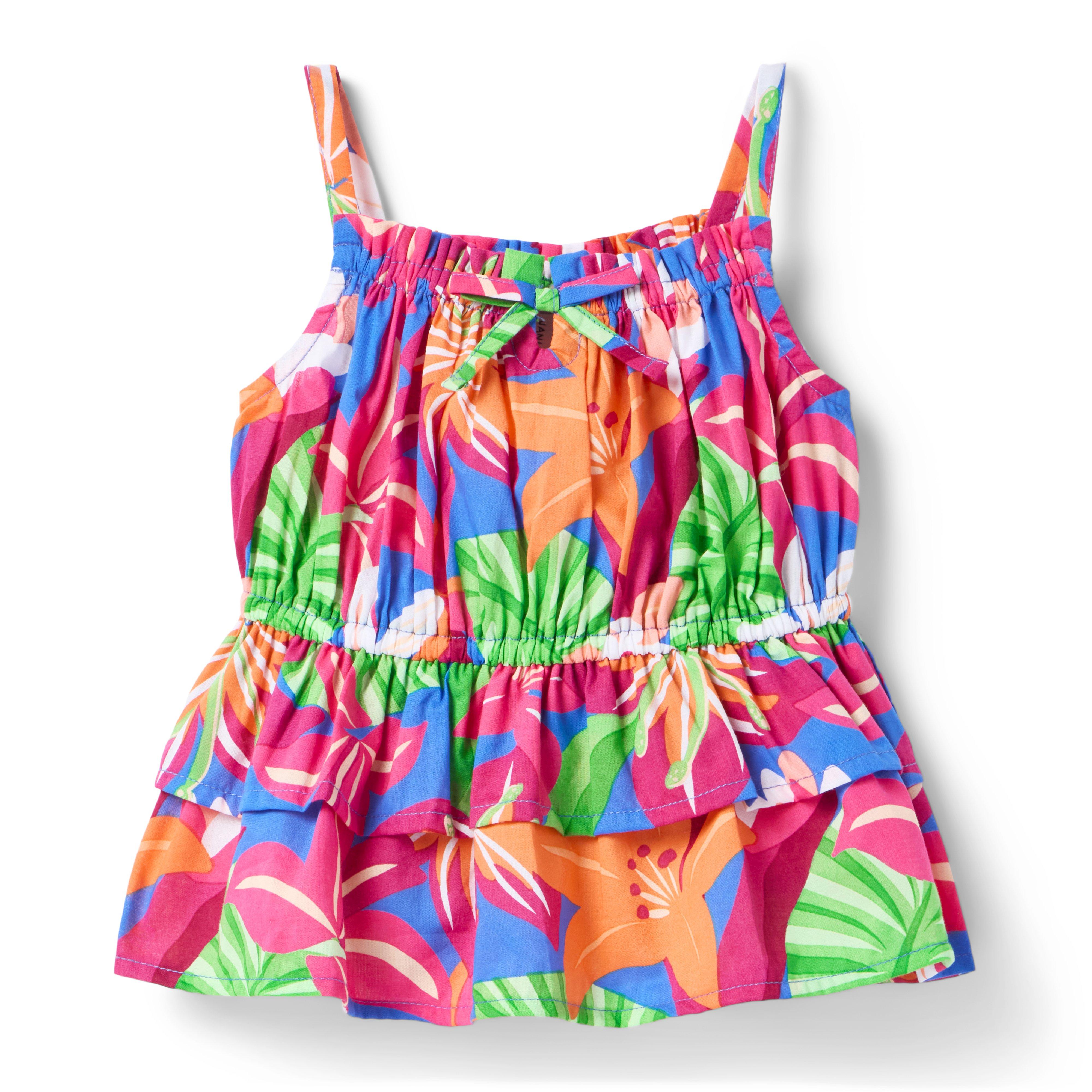 Janie and Jack Tropical Floral Peplum Top