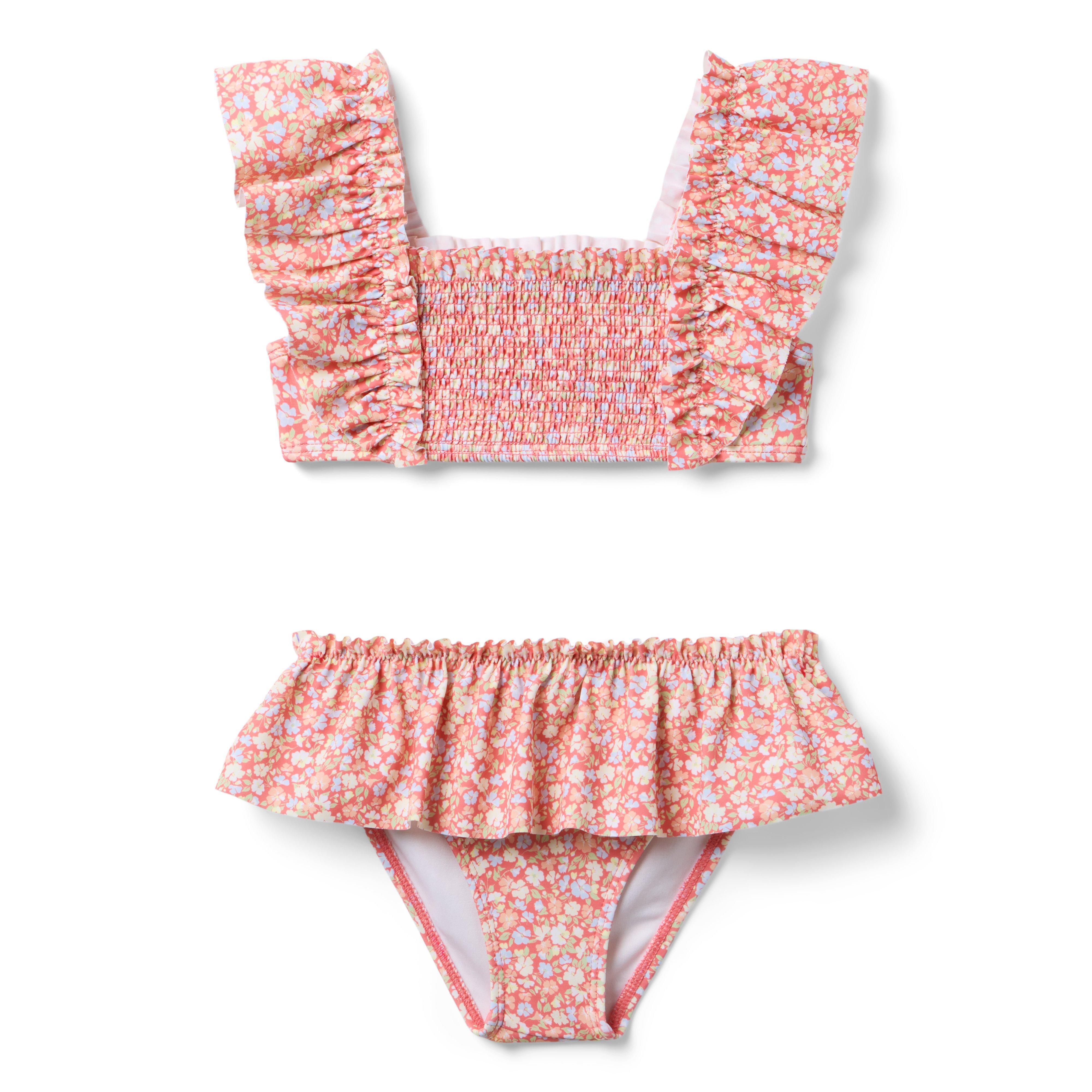 Janie and Jack Recycled Ditsy Floral Smocked 2-Piece Swimsuit