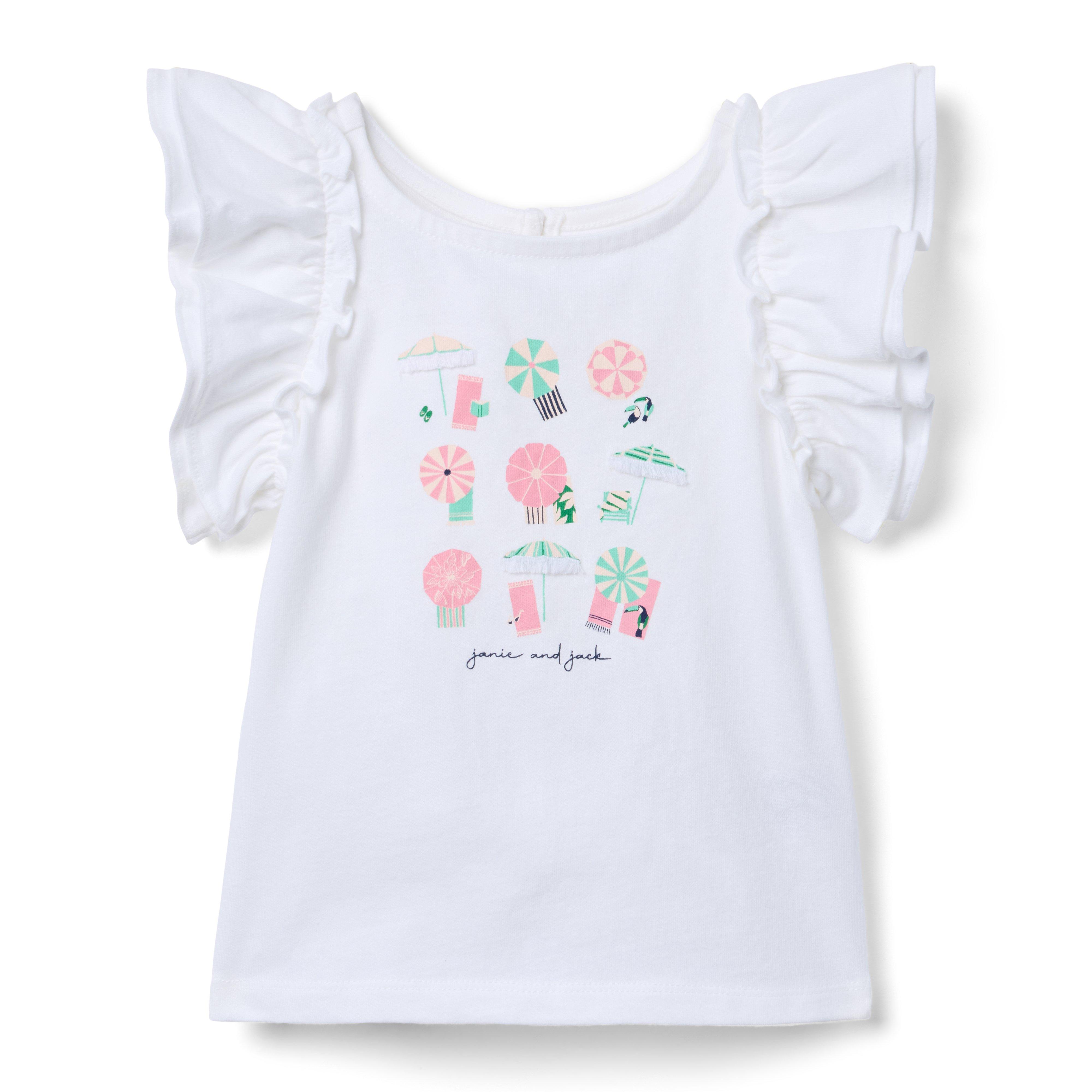 Janie and Jack Beach Umbrella Ruffle Sleeve Tee