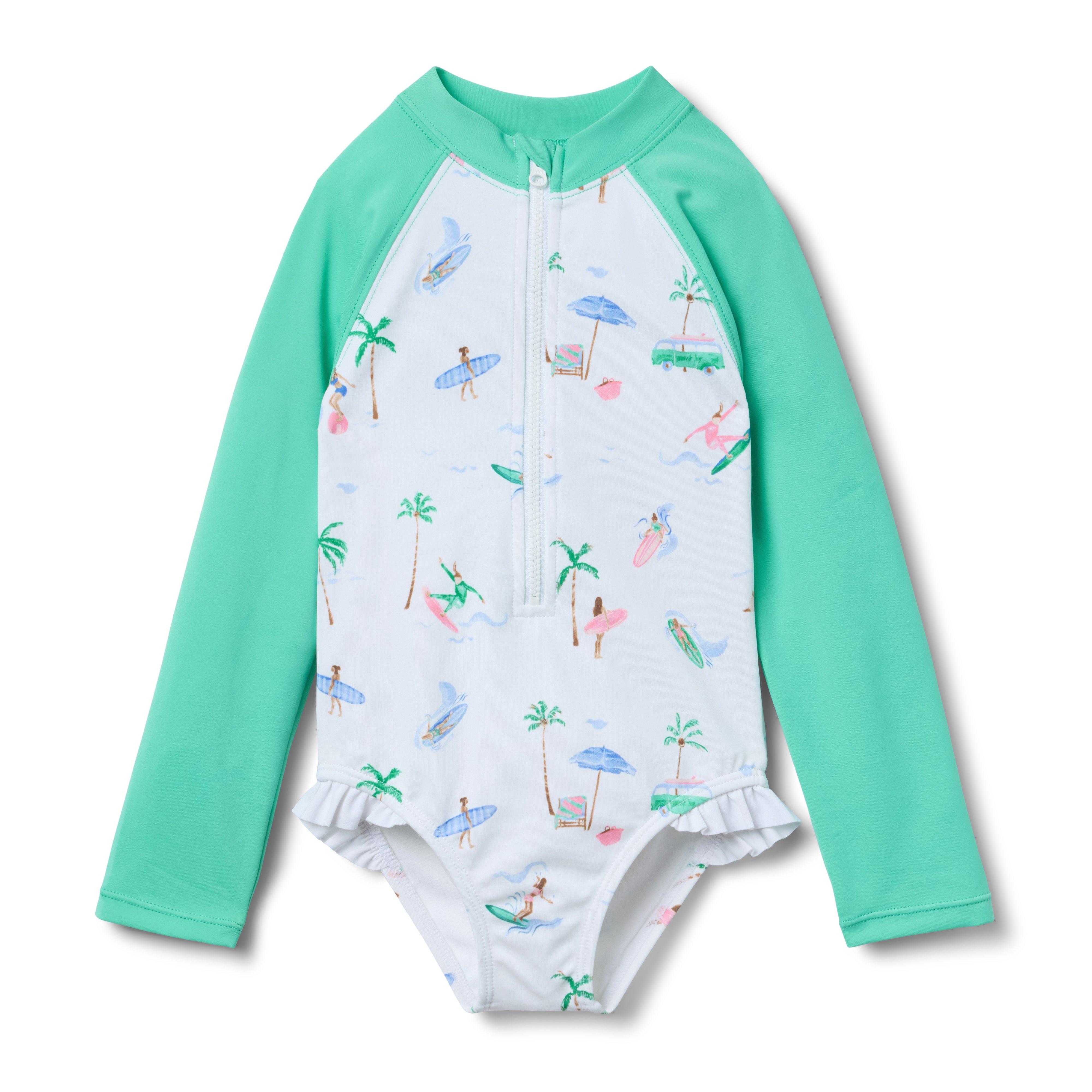 Janie and Jack Recycled Surfer Rash Guard Swimsuit