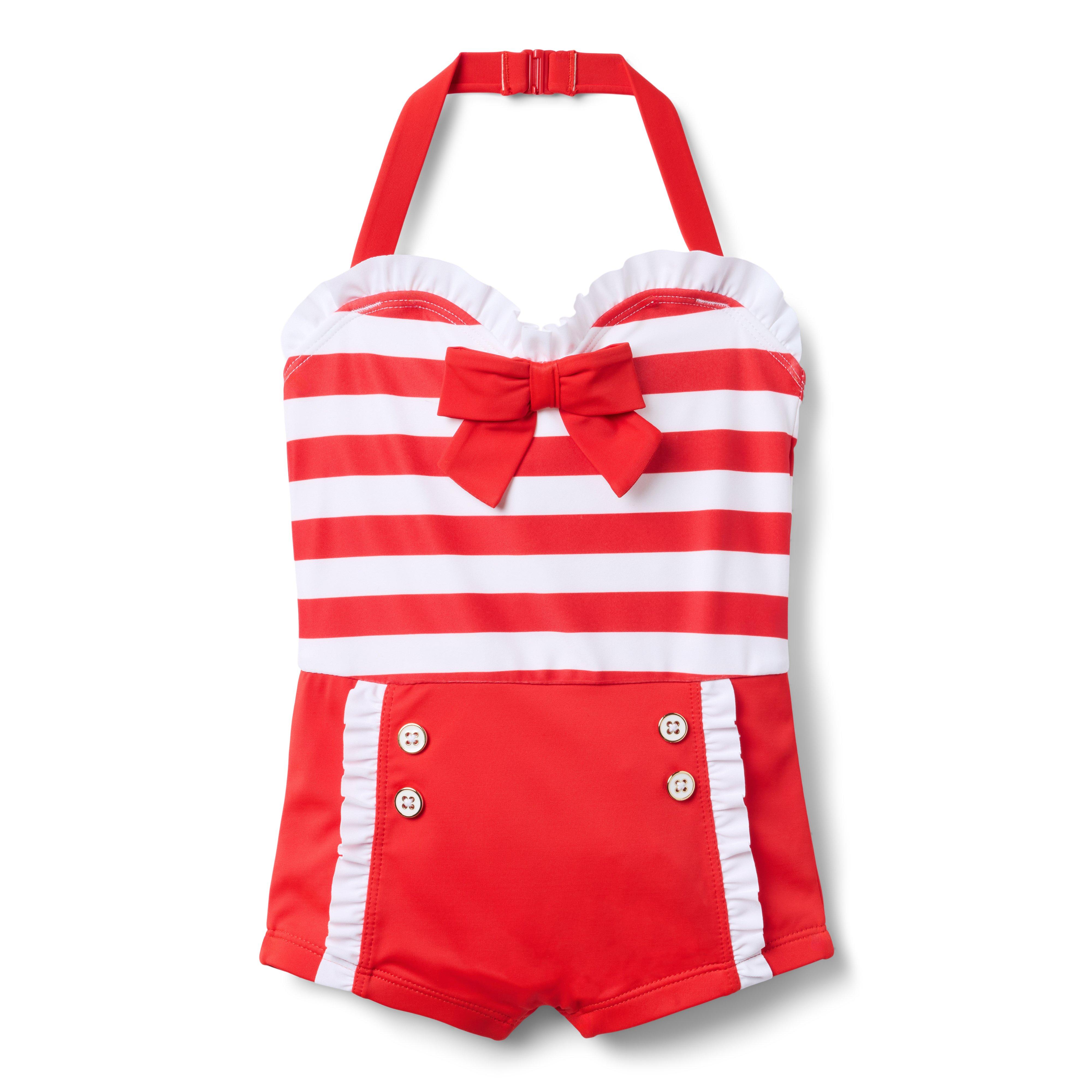 Janie and Jack Recycled Retro Striped Swimsuit