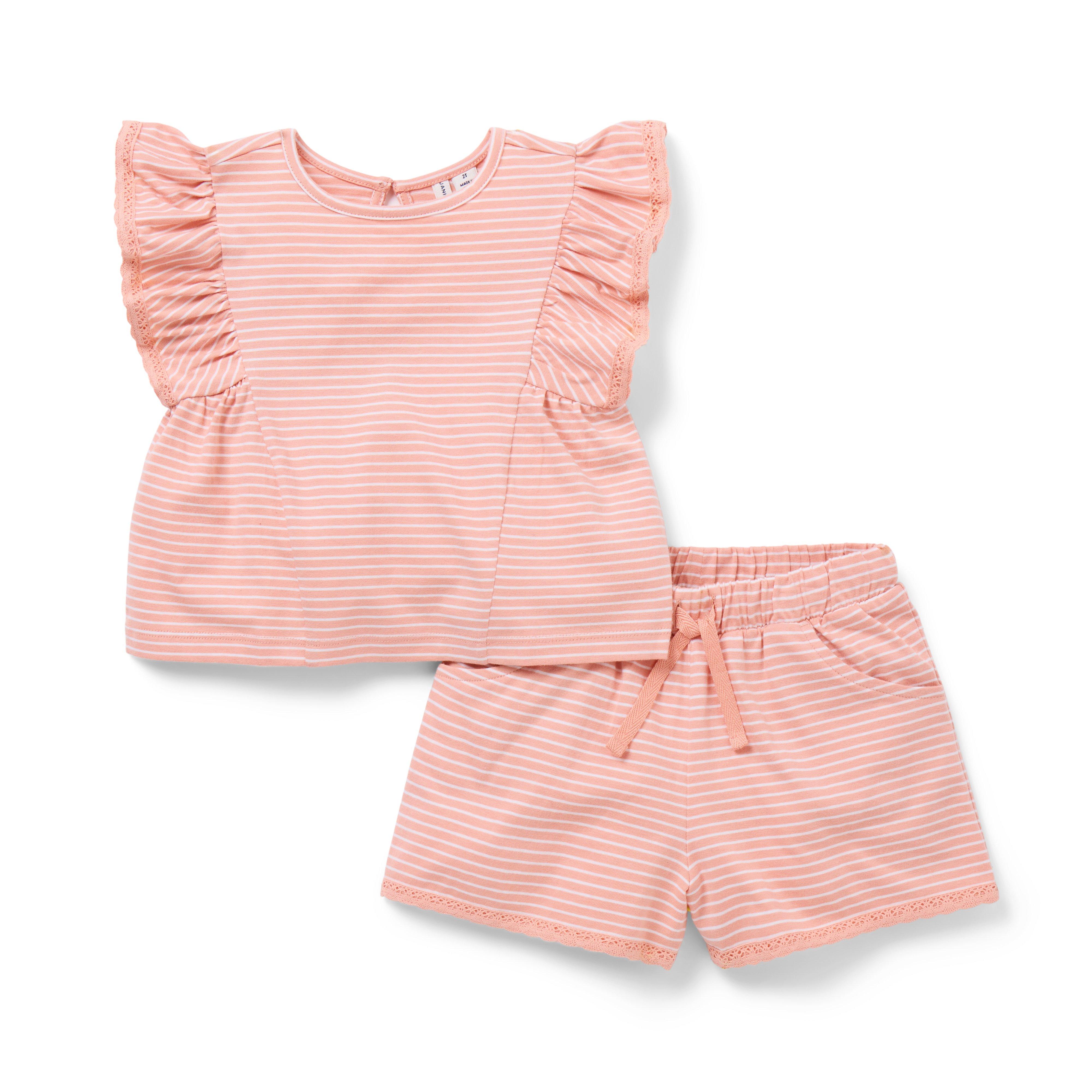 Janie and Jack Striped Ruffle Matching Set