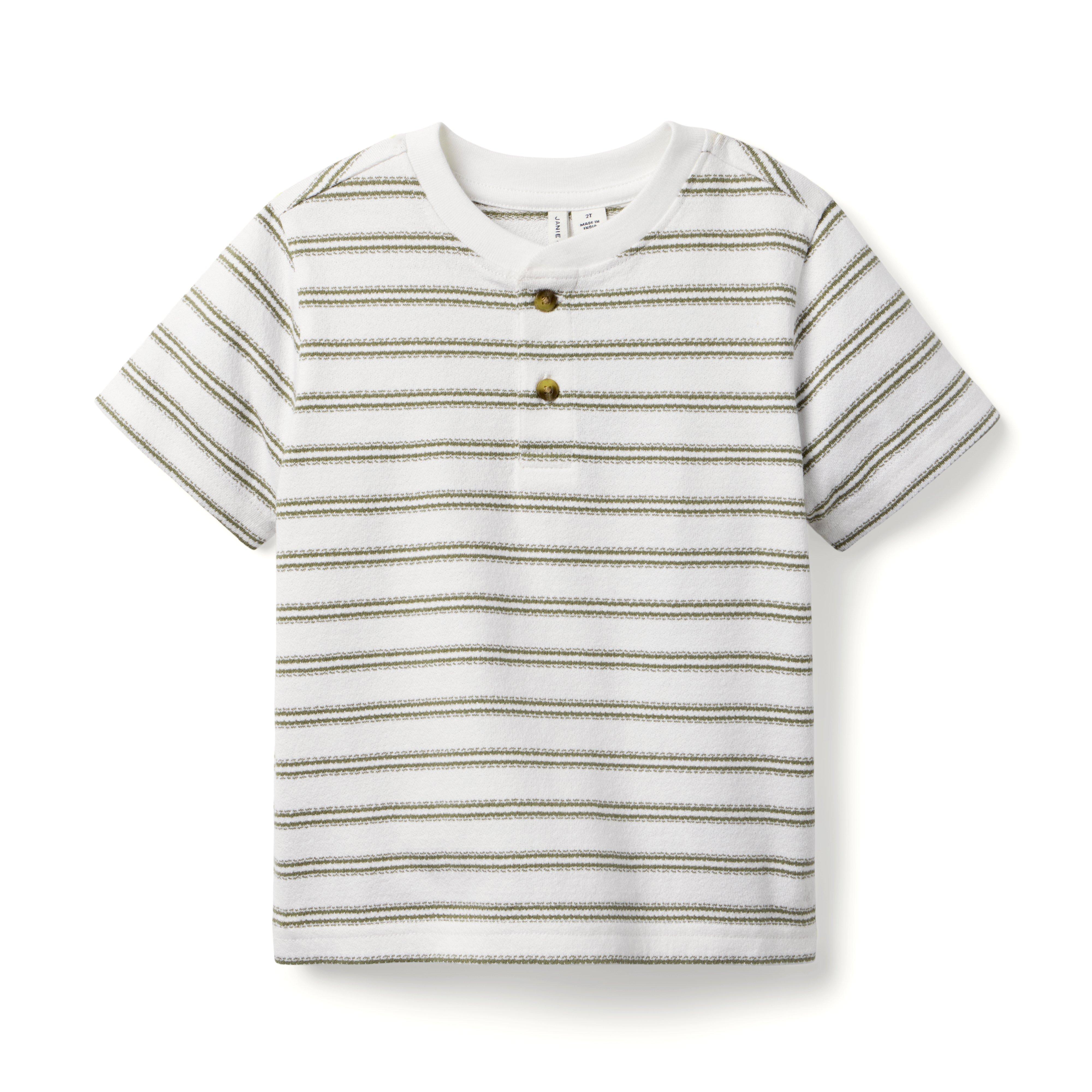Janie and Jack Striped Henley Tee