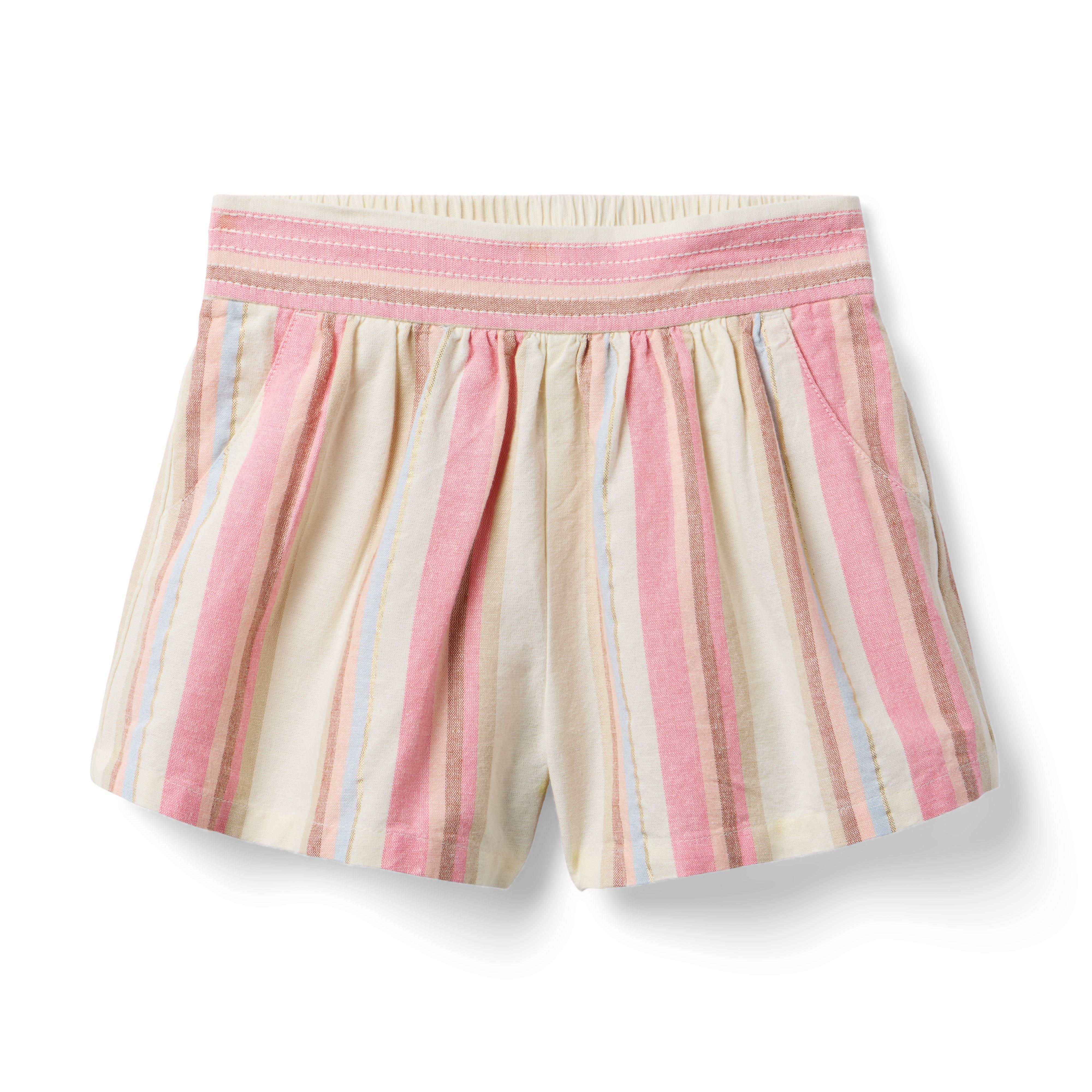 Janie and Jack Striped Linen-Cotton Short