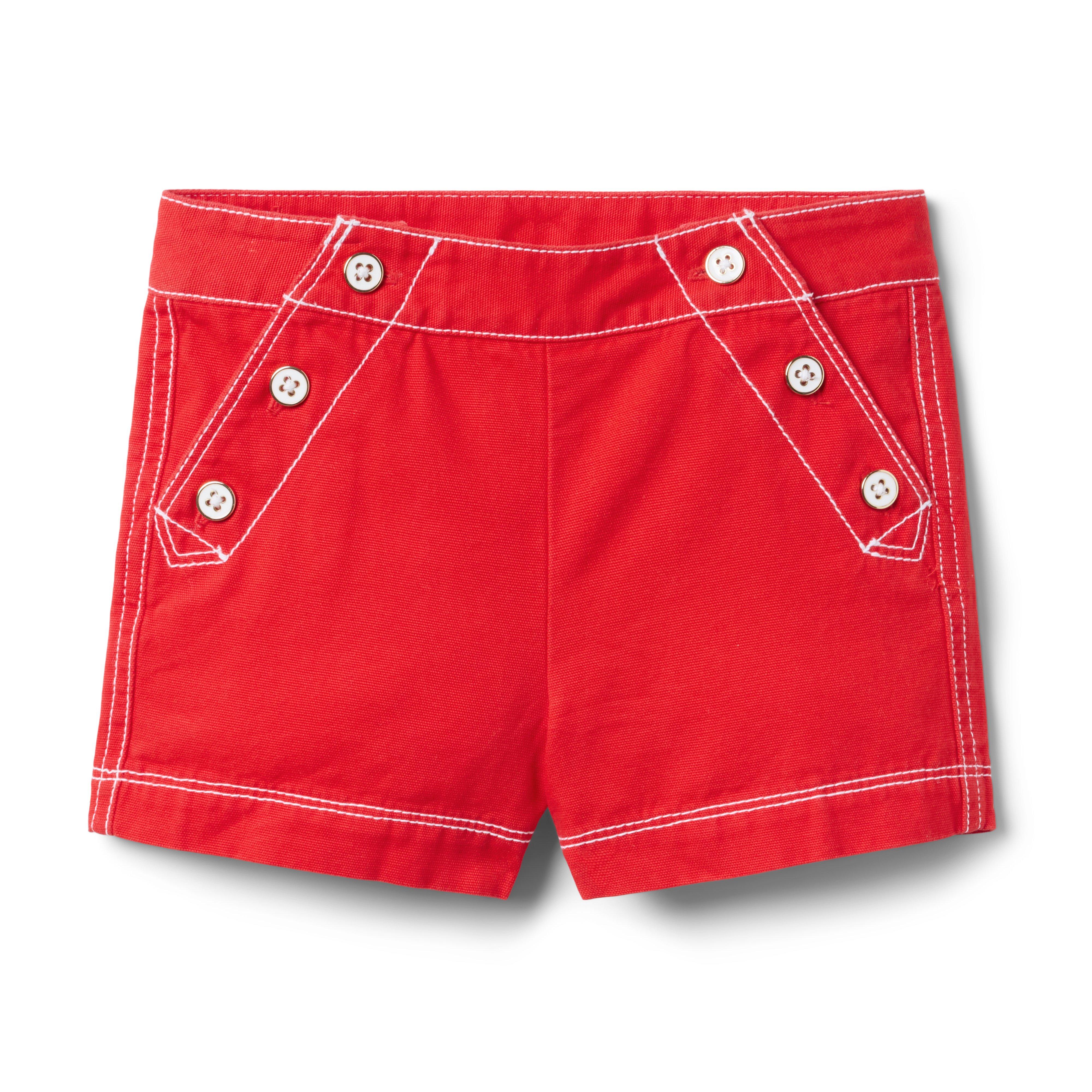 Janie and Jack Button Canvas Short