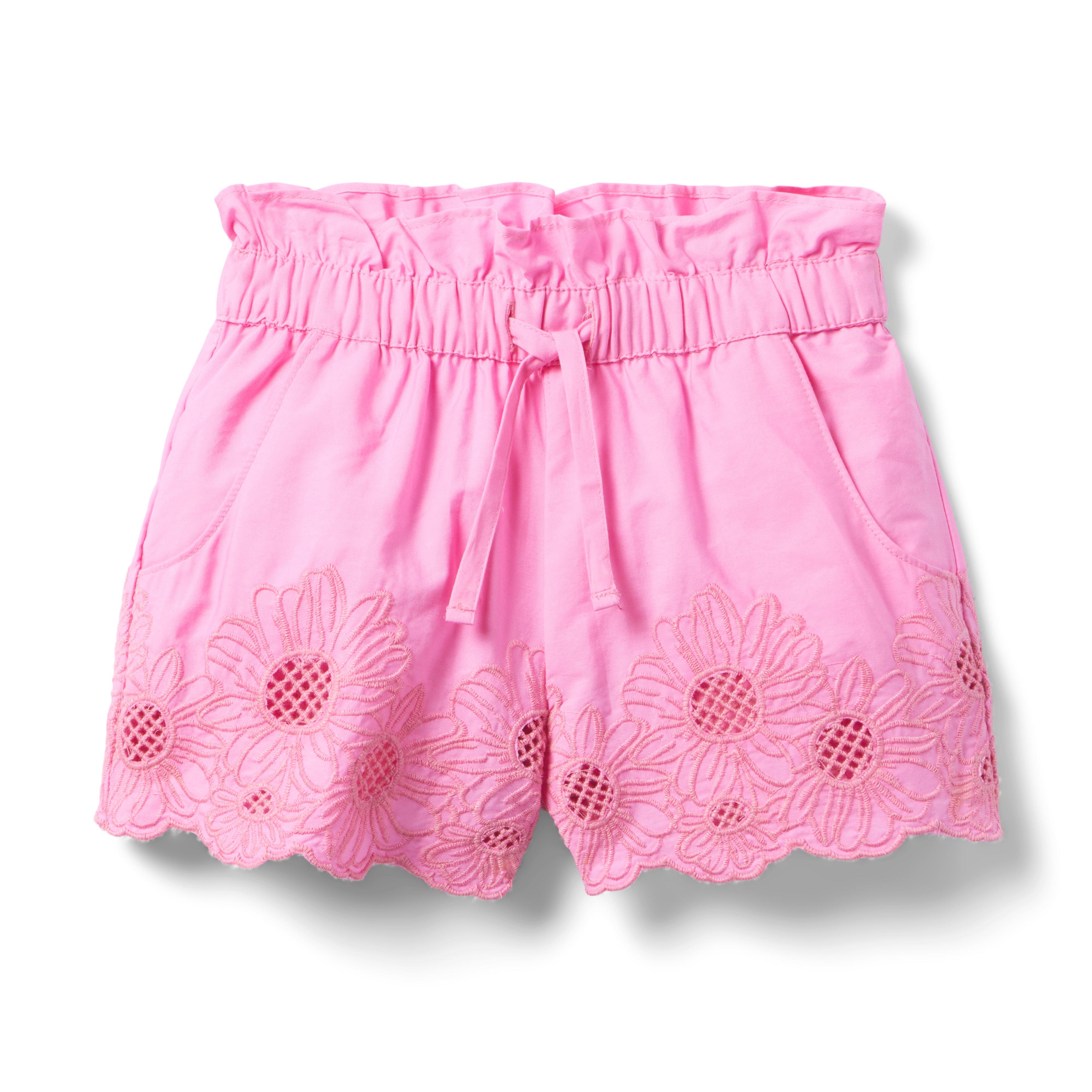 Janie and Jack The Embroidered Floral Hem Short