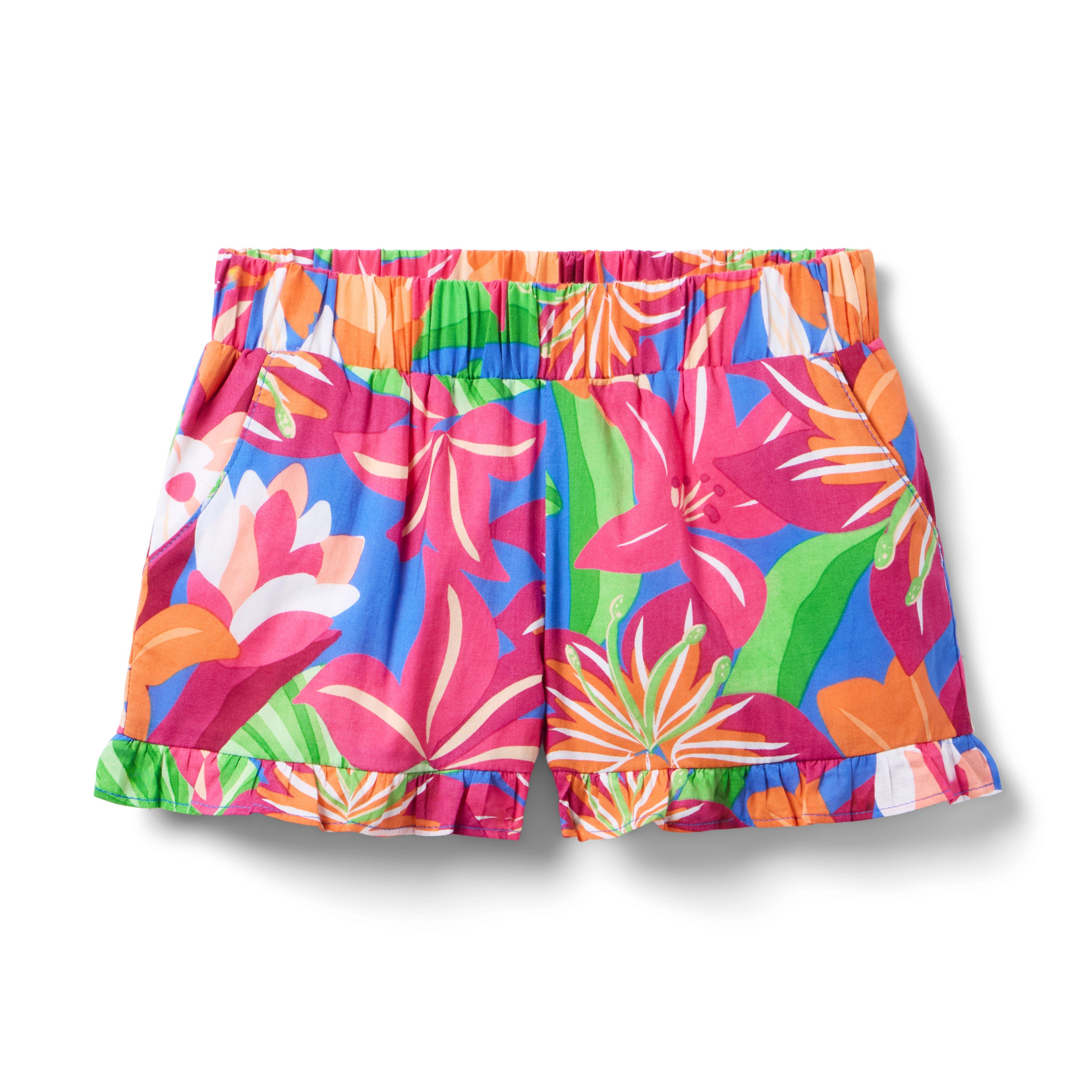 Janie and Jack Tropical Floral Ruffle Short